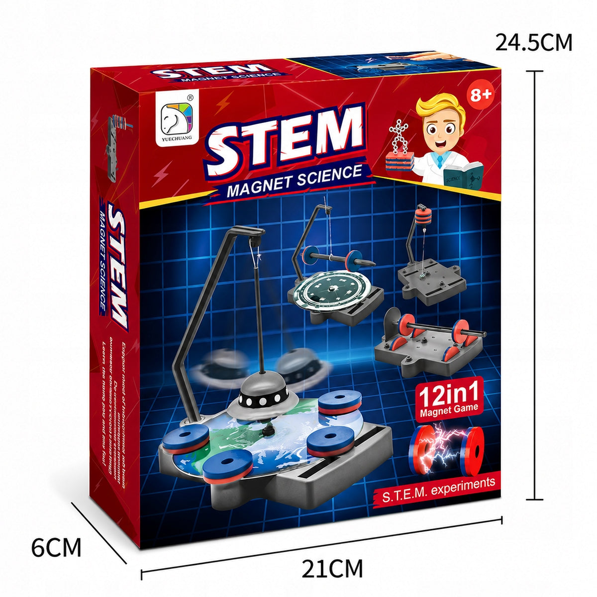 Experimental Kit Small Physicist Magnetic Experiments 12in1 8+