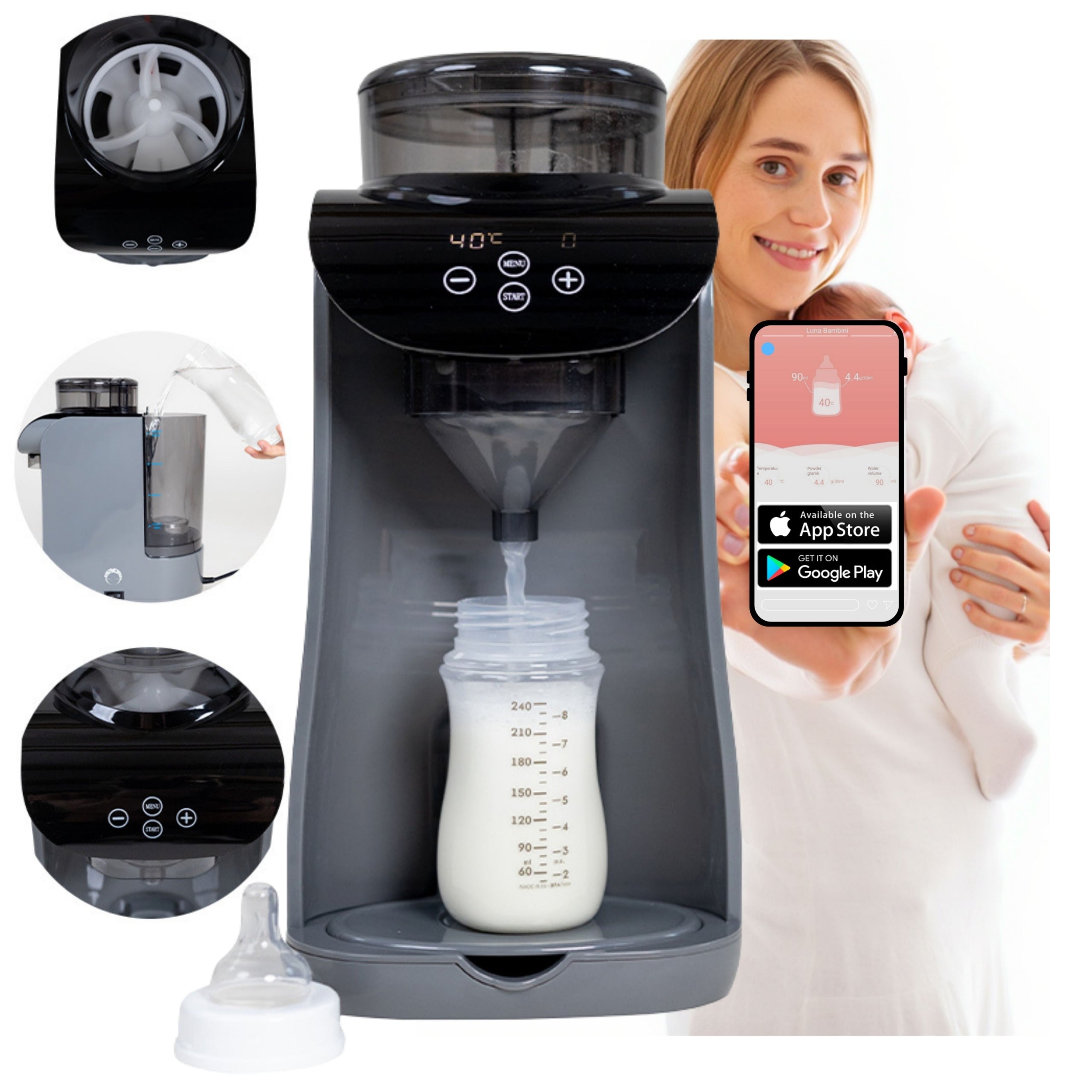 Express for preparing modified milk in 8 seconds with mobile application