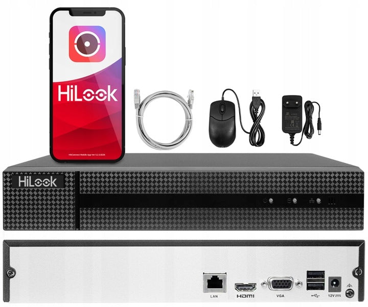 External Monitoring 8 IP Cameras 4MPx HiLook by Hikvision App Preview Manufacturer code IPC-T241H-C BLACK x8 ZESTAW HILOOK HIKVISION