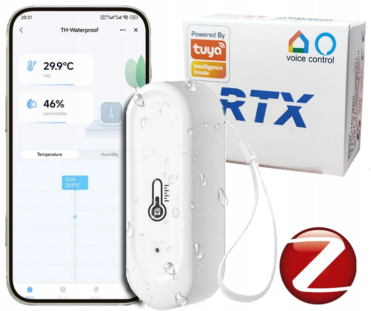 External Temperature and Humidity Sensor RTX Tuya Zigbee White
