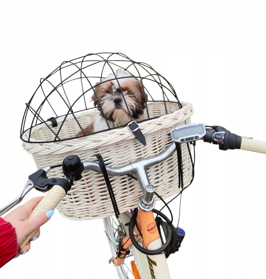Extra Large Wicker Basket in ECRU Color Bike Basket for PSA up to 15kg