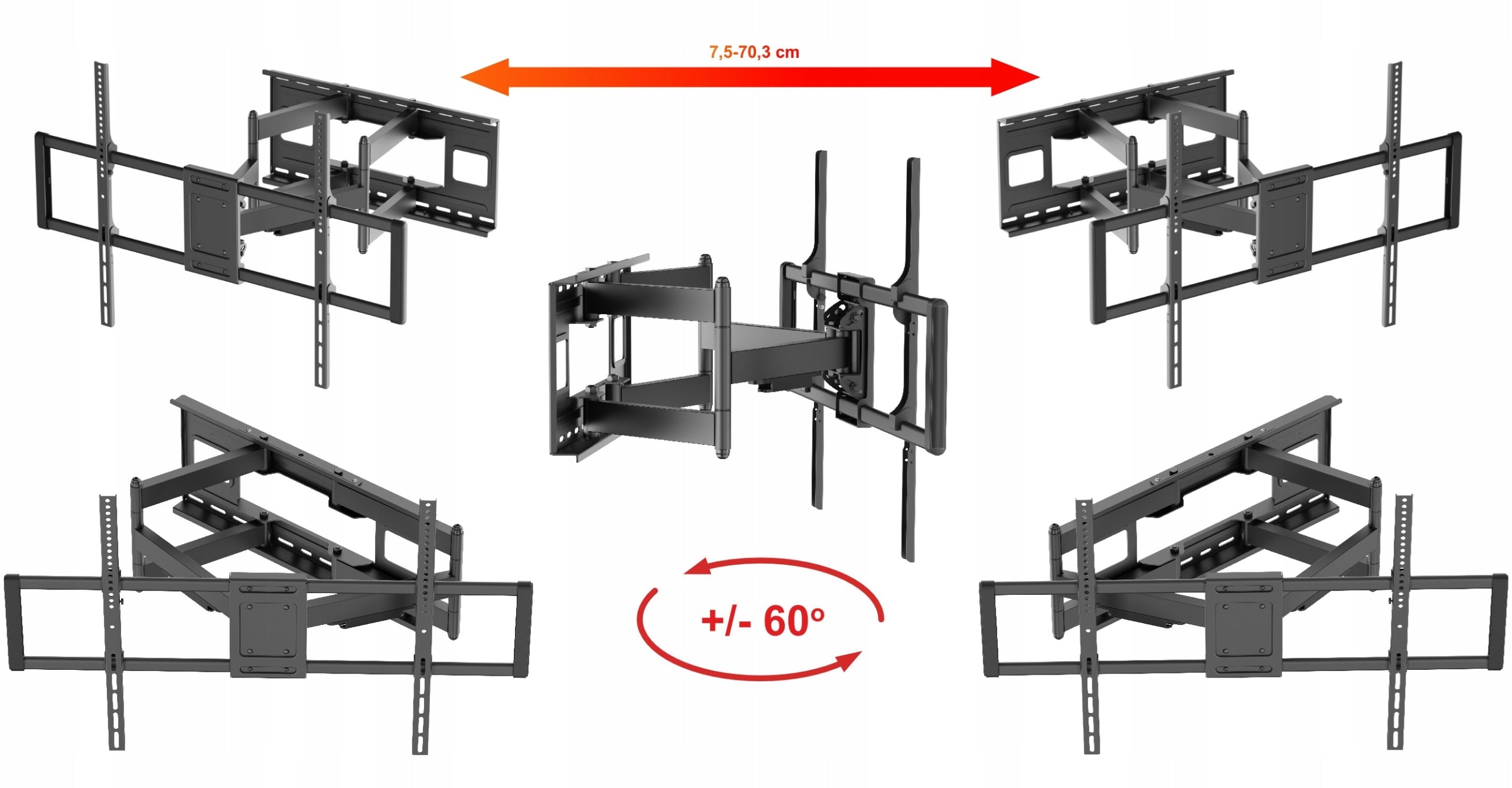 Extra Strong TV Holder 52-120 inches TV Hanger 120kg long 70cm Manufacturer code Uchwyt na telewizor Wieszak TV VX-503