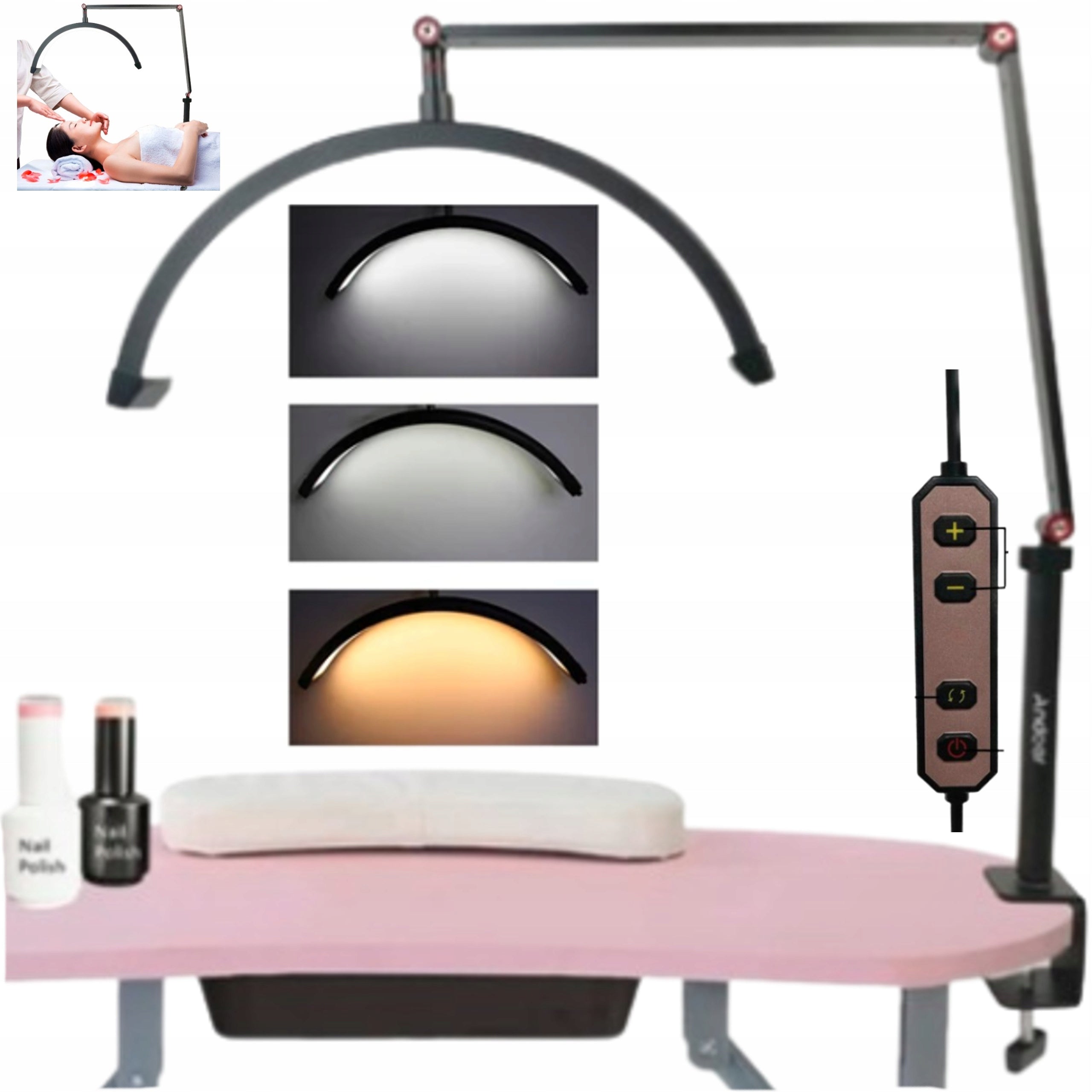 Eyelash Extension Cosmetic Lamp with LED Desk Phone Holder