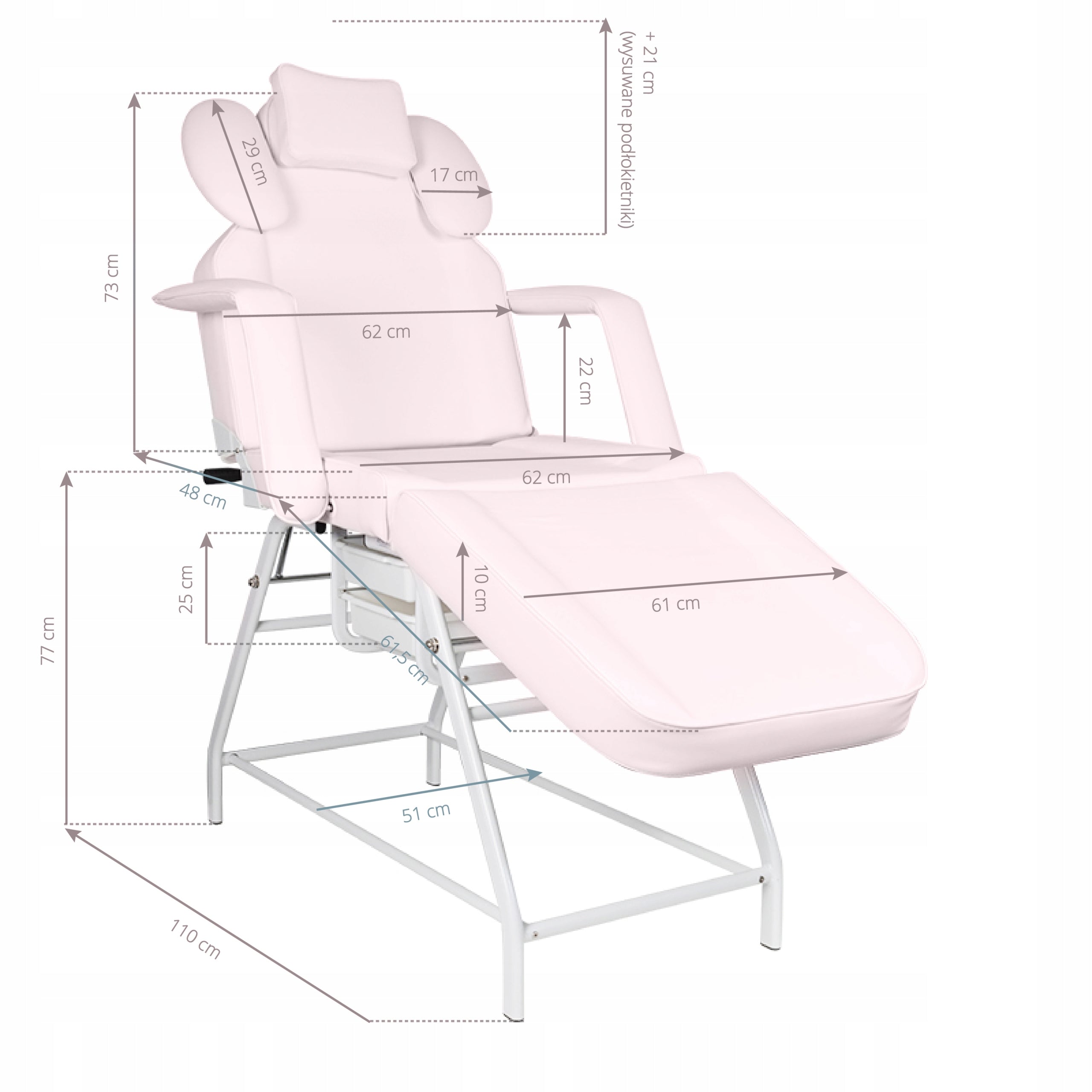 Eyelash treatment chair Ivette pink