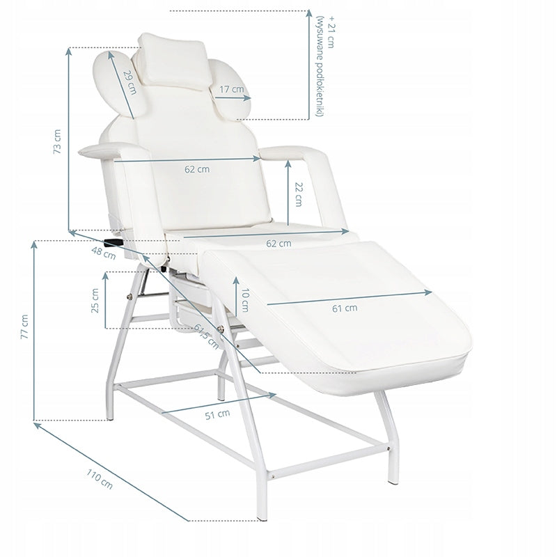 Eyelash treatment chair Ivette white Brand Activeshop