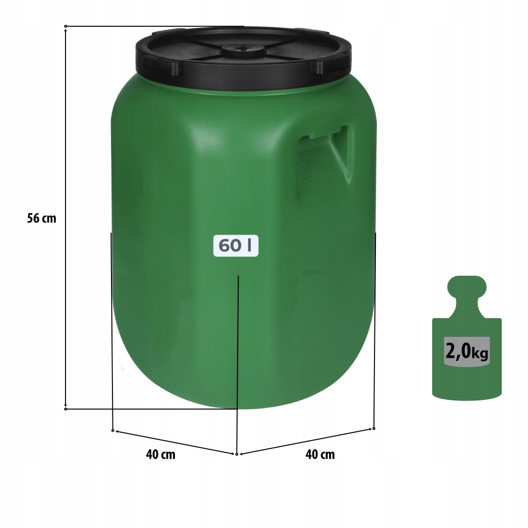 F&R 60L PLASTIC BARREL WITH TAP FOR RAINWATER AND STORAGE Brand no brand