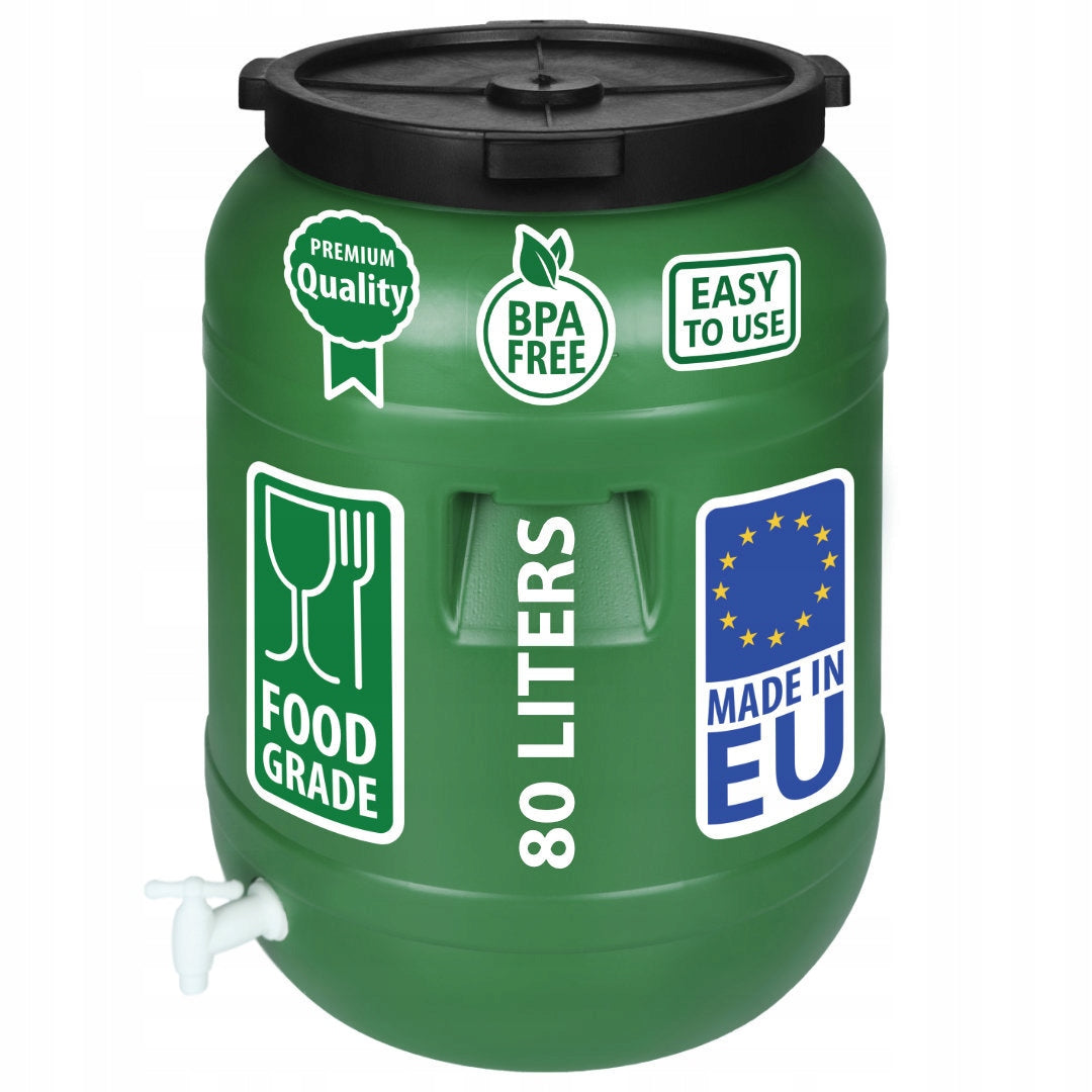 F&R 80L PLASTIC BARREL WITH TAP FOR RAINWATER AND STORAGE Manufacturer code FR0346