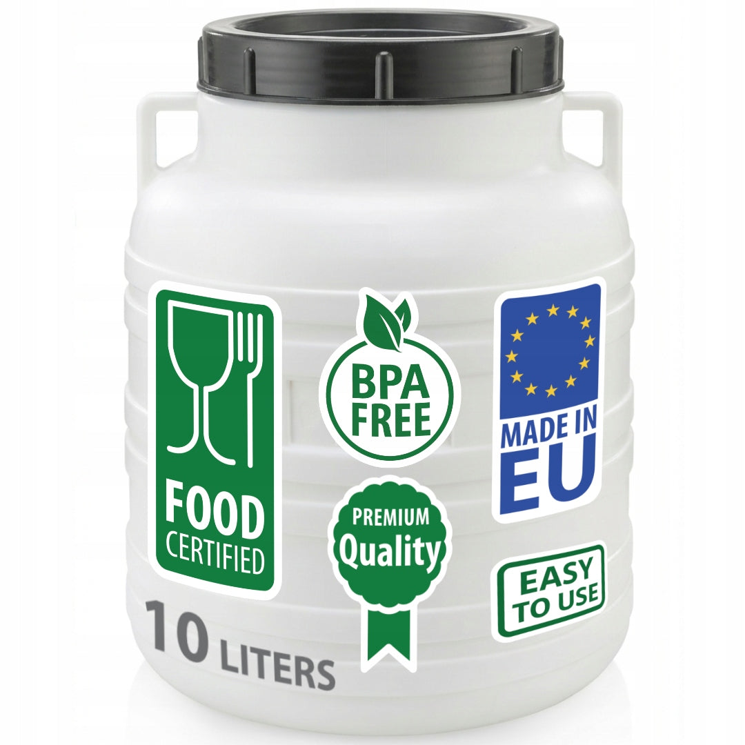 F&R PLASTIC BARREL 10L FOR PICKLING CABBAGE FOR WATER HANDLES WHITE Manufacturer code FR0015