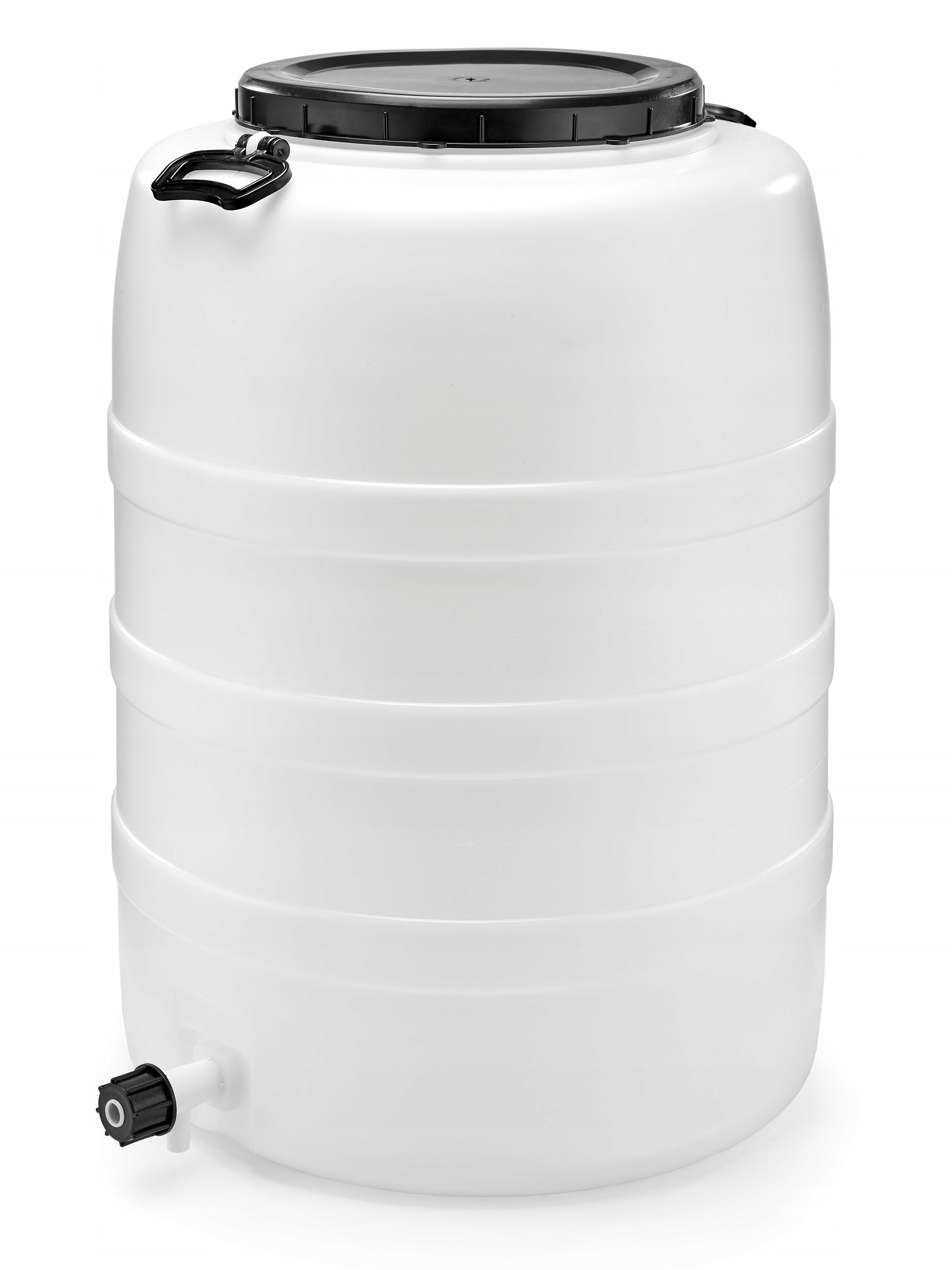F&R PLASTIC BARREL 120L FOR WATER PICKLING WITH PRESSURE AND TAP WHITE