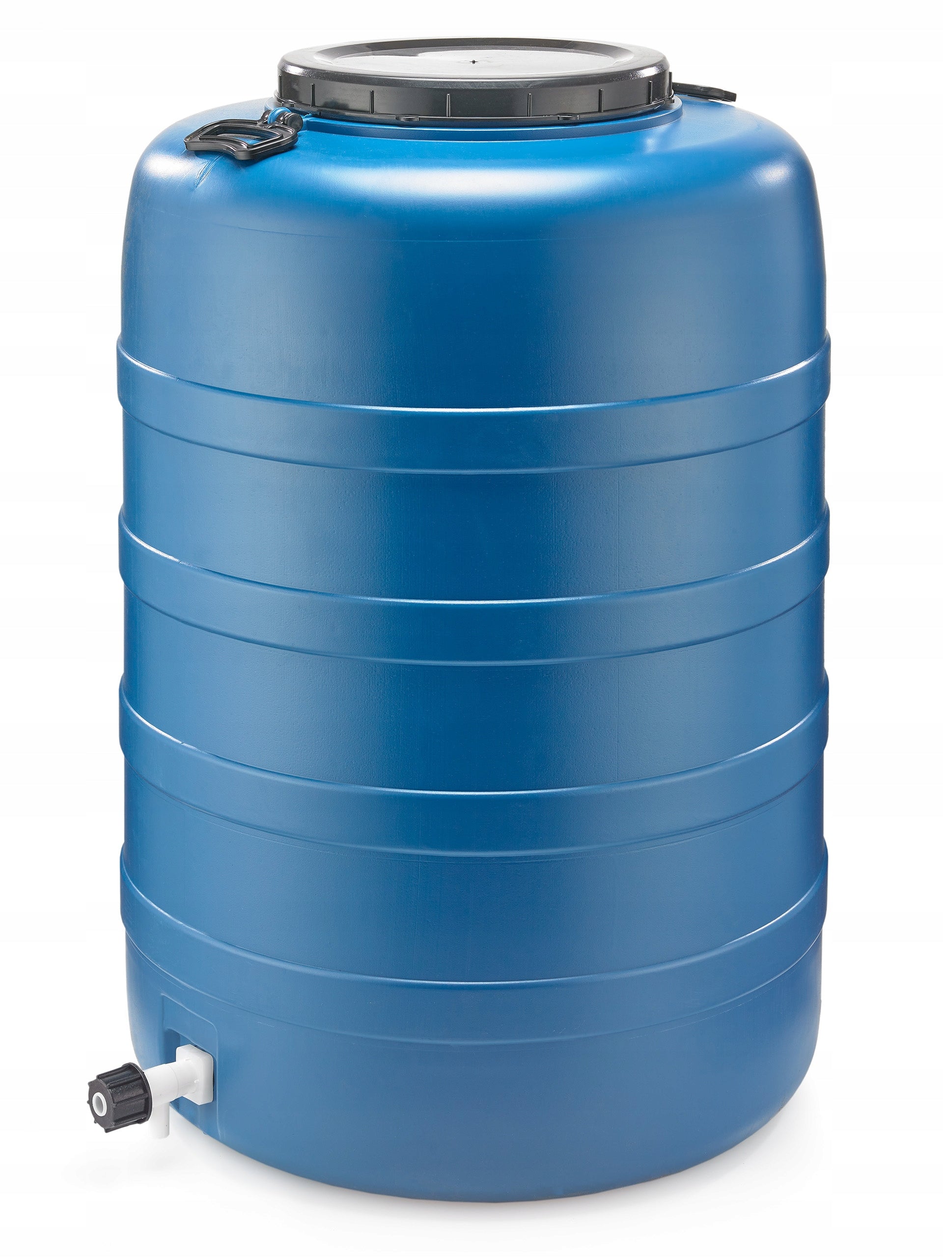 F&R PLASTIC BARREL 200L FOR WATER WITH HANDLES AND TAP BLUE