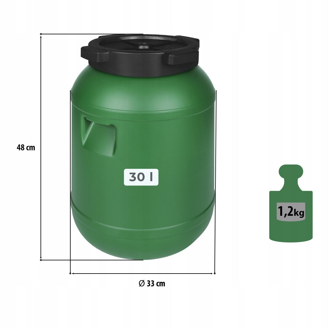 F&R PLASTIC BARREL 30L SCREW-ON FOR RAINWATER AND STORAGE Manufacturer code FR0344