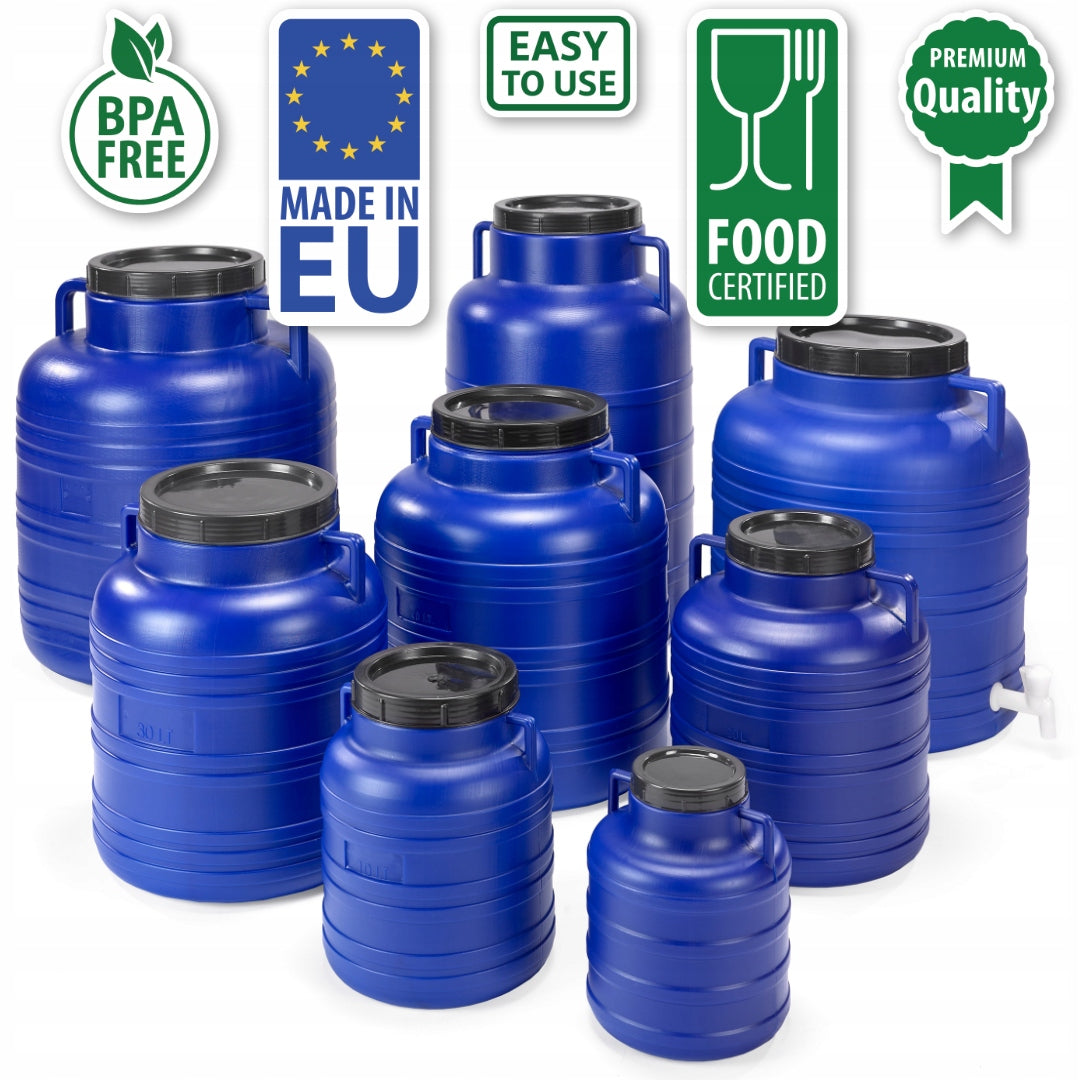 F&R PLASTIC BARREL 40L FOR PICKLING CABBAGE FOR WATER HANDLES BLUE Brand no brand