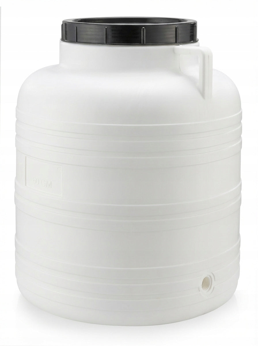 F&R PLASTIC BARREL 60L FOR PICKLING CABBAGE FOR WATER HANDLES WHITE