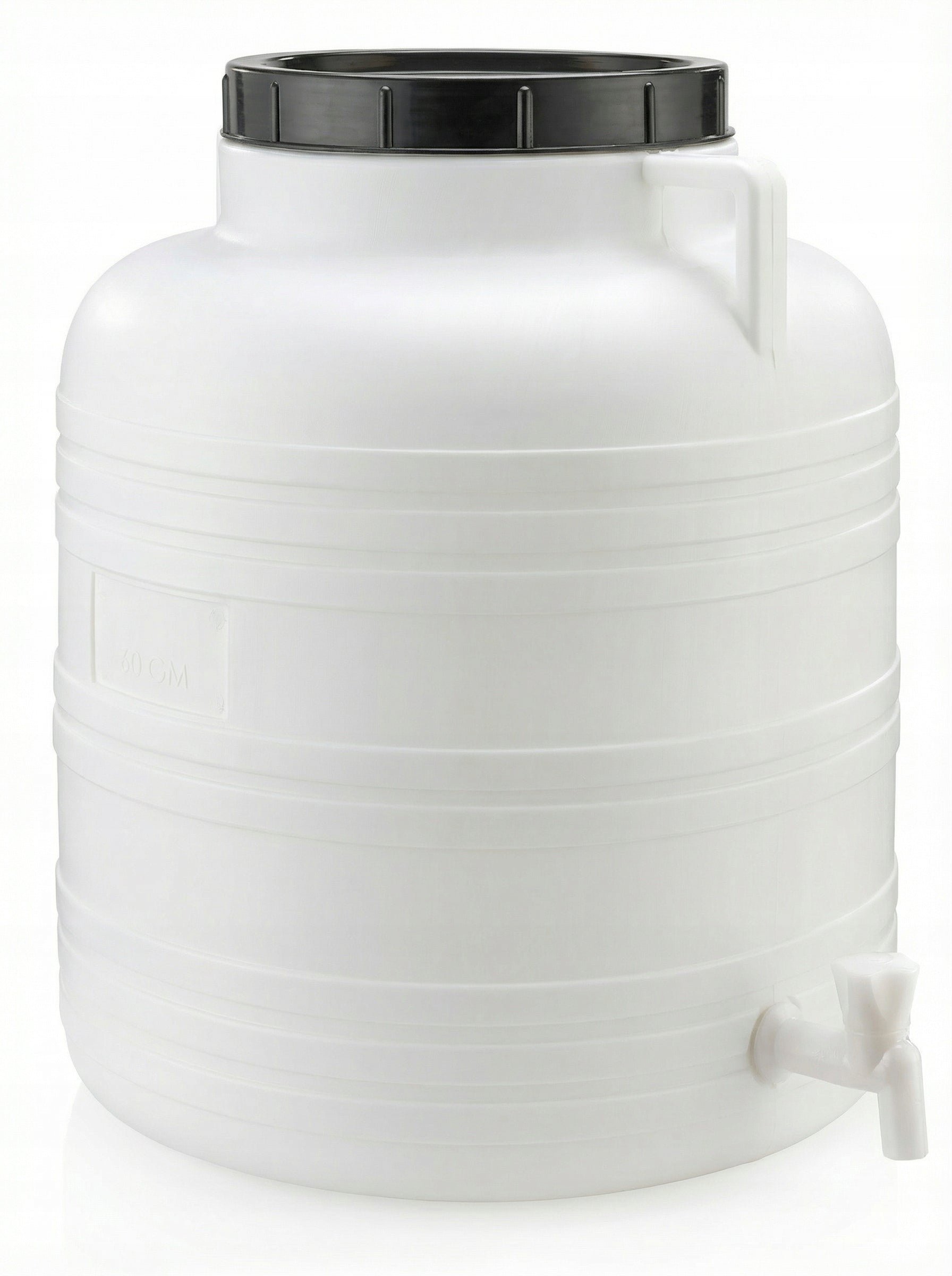 F&R PLASTIC BARREL 60L WITH TAP FOR PICKLING CABBAGE FOR WATER HOLDER WHITE