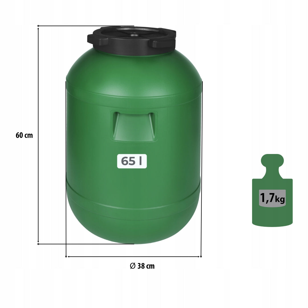 F&R PLASTIC BARREL 65L SCREW-ON FOR RAINWATER AND STORAGE Brand no brand