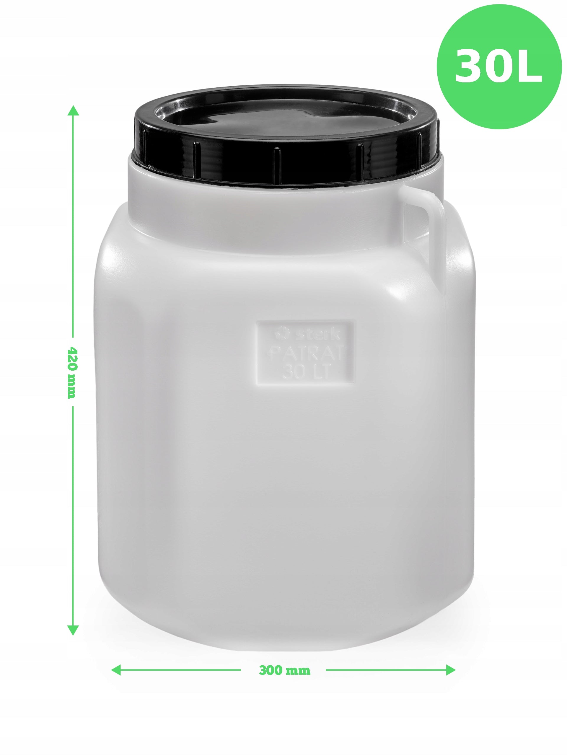 F&R SQUARE BARREL, SCREW-ON WITH HANDLES 30l - WHITE Manufacturer code FR0227
