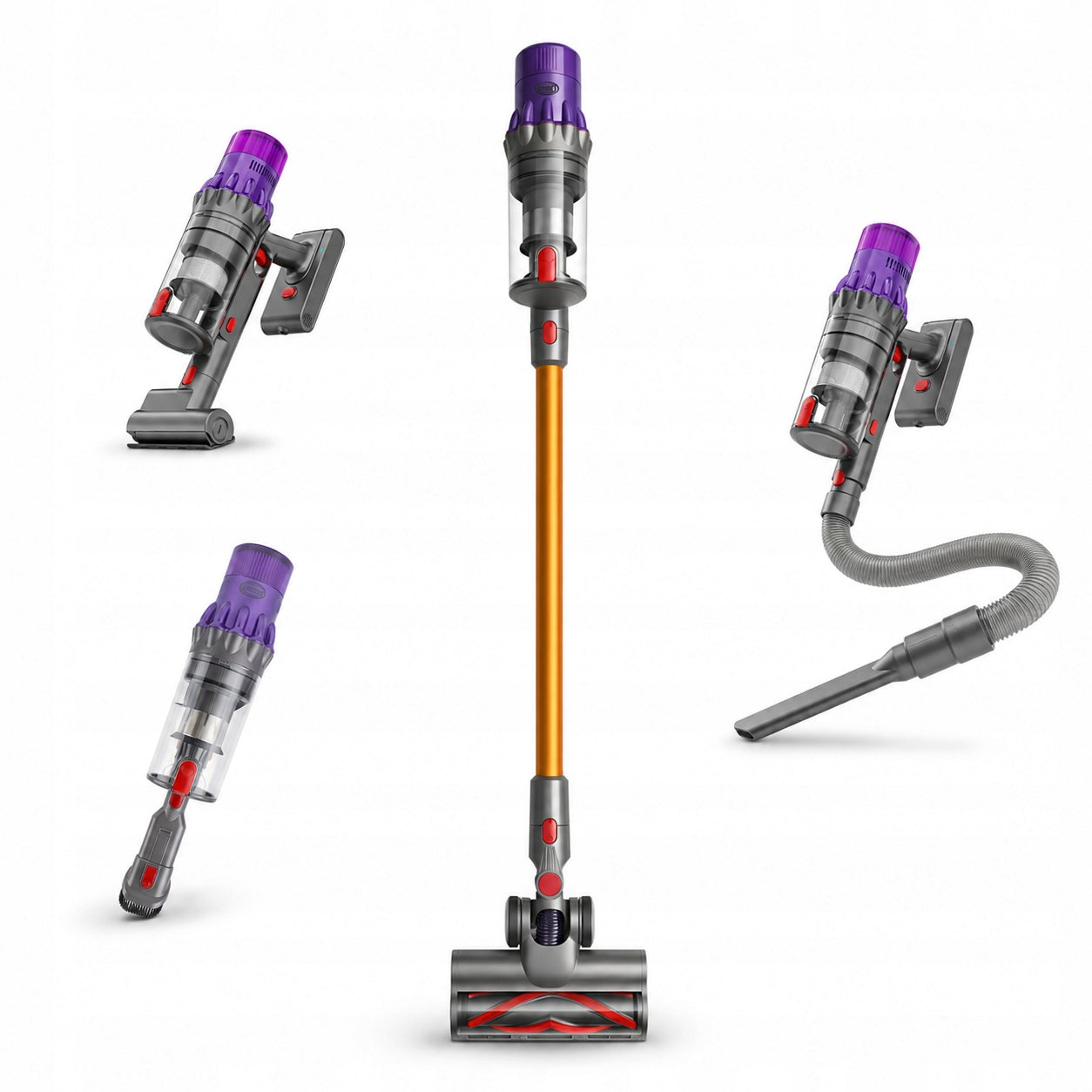 F16 Pro Upright Handheld Vacuum Cleaner, Green Laser, 27 kPa, 70 Min Operation, 8in1