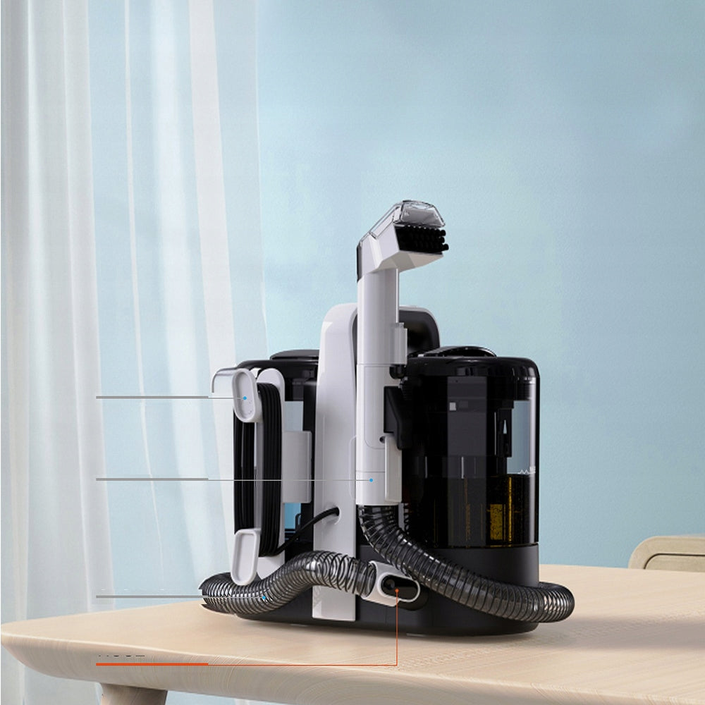 FABRIC CLEANING MACHINE 1500+800ML WITH 2 HEADS FOR SOFA BED CARPETS Dominant color black