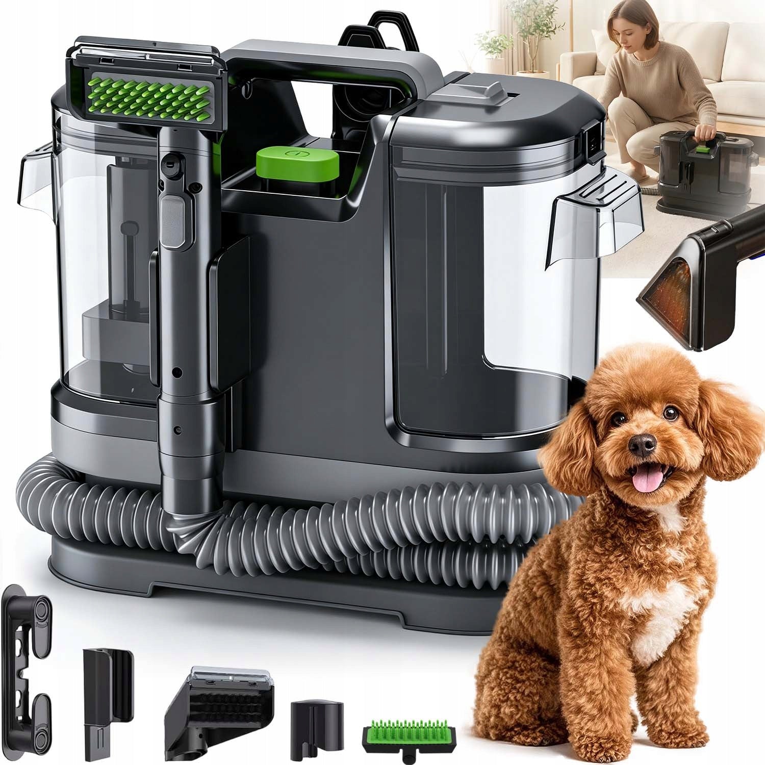 FABRIC CLEANING MACHINE 450W POWER WASHING VACUUM CLEANER WITH 2 TANKS