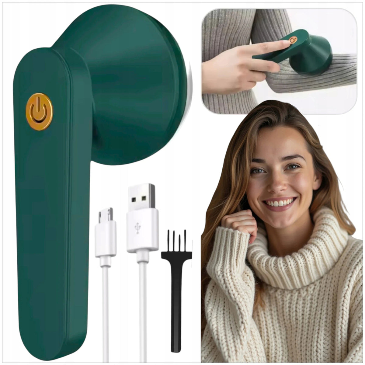 FABRIC SHAVER UPHOLSTERY SWEATER MACHINE USB RECHARGEABLE BRUSH 3in1 Packaging status original
