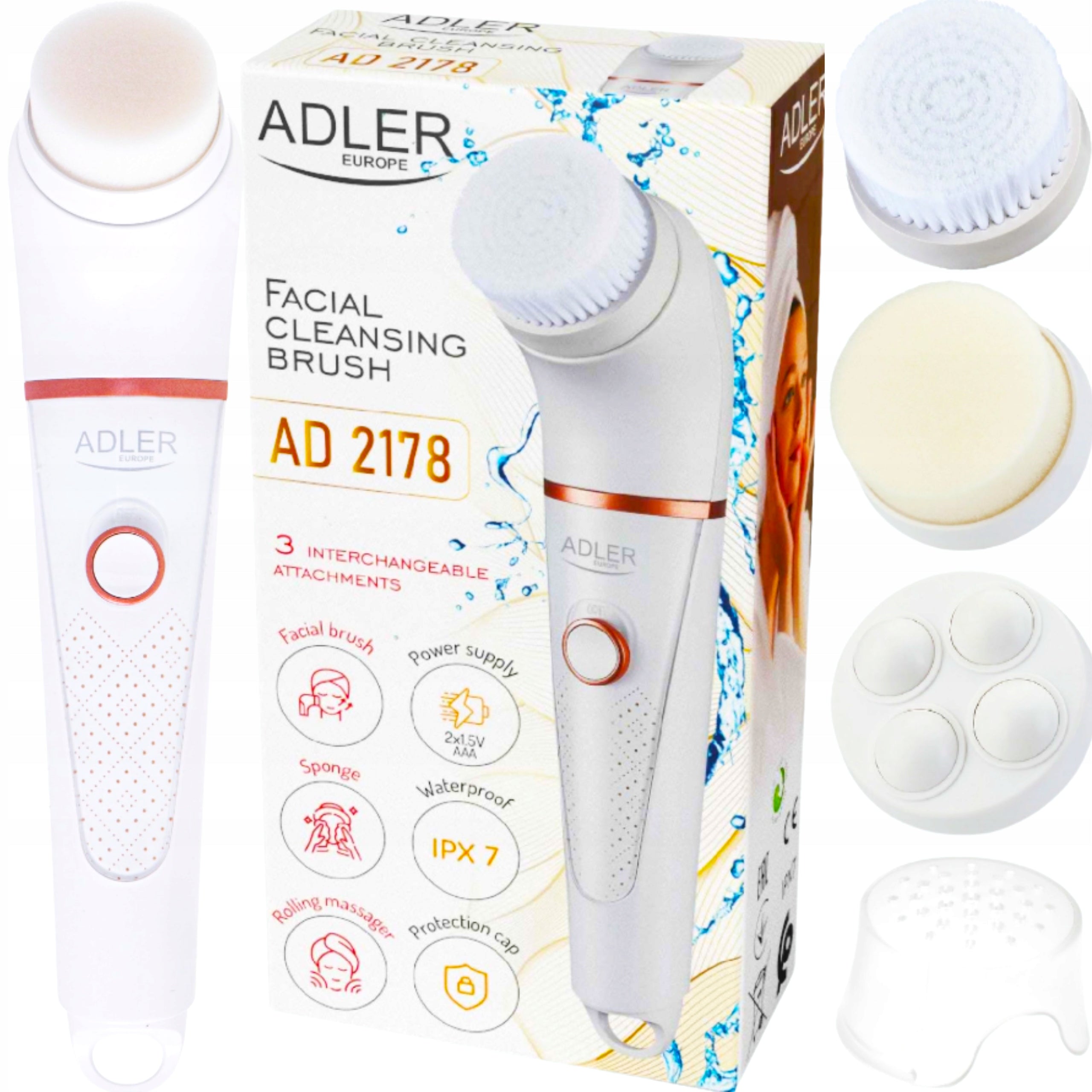 FACE CARE BRUSH WATERPROOF ELECTRIC CLEANSING 4in1