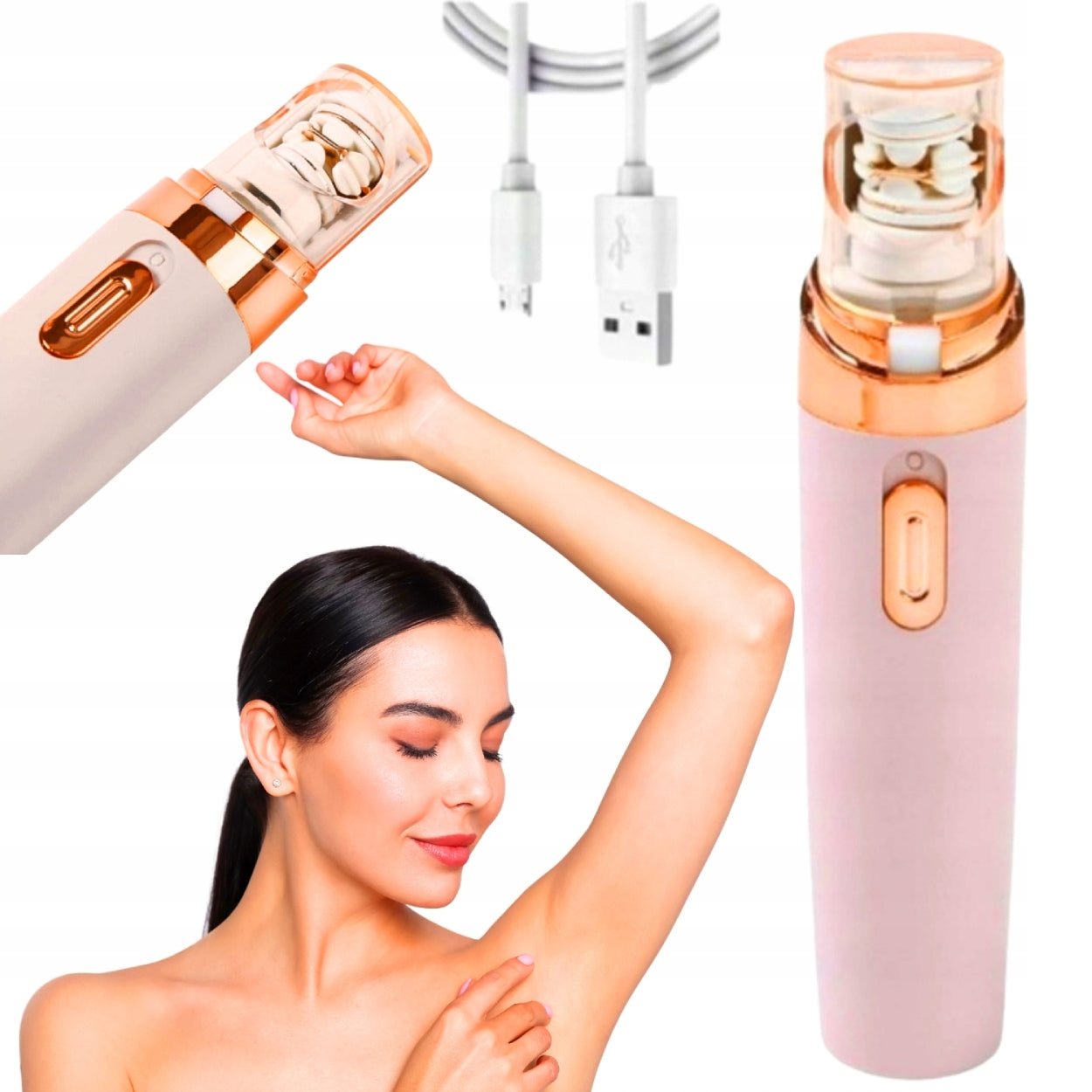 FACE EPILATOR SAFE FOR SENSITIVE SKIN ANTIBACTERIAL USB