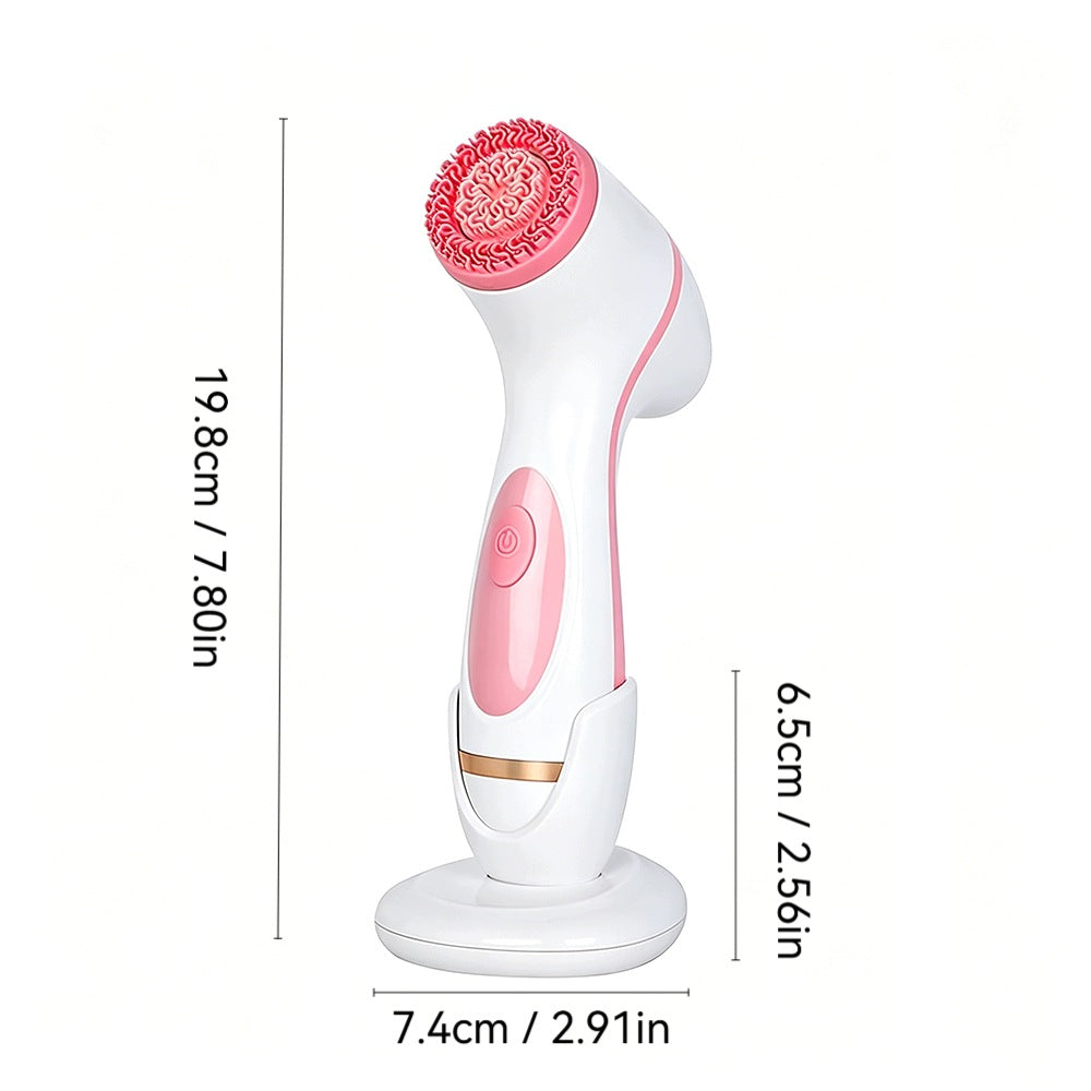 FACE WASH BRUSH WITH 3 HEADS, ROTATING FACE MASSAGER Brand no brand