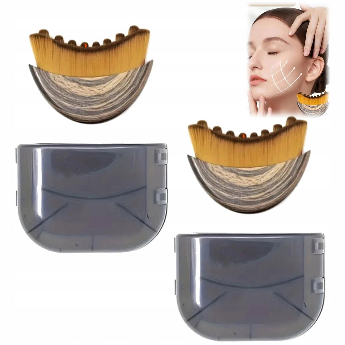 FACE WASH BRUSHES WITH SOFT BRISTLES 2 PCS Packaging status original