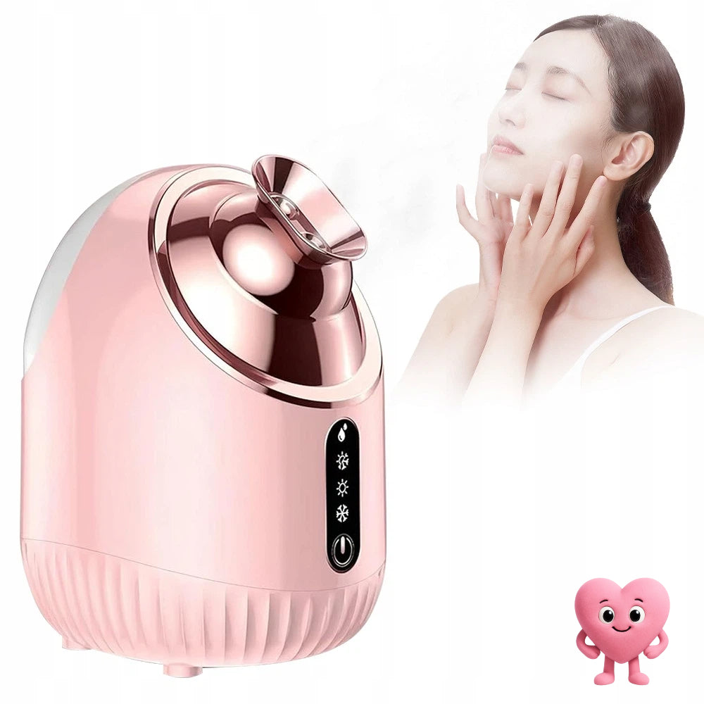 FACIAL HUMIDIFIER SAUNA STEAM MIST WATER SPRAY NANO 3IN1 PINK Medical device no