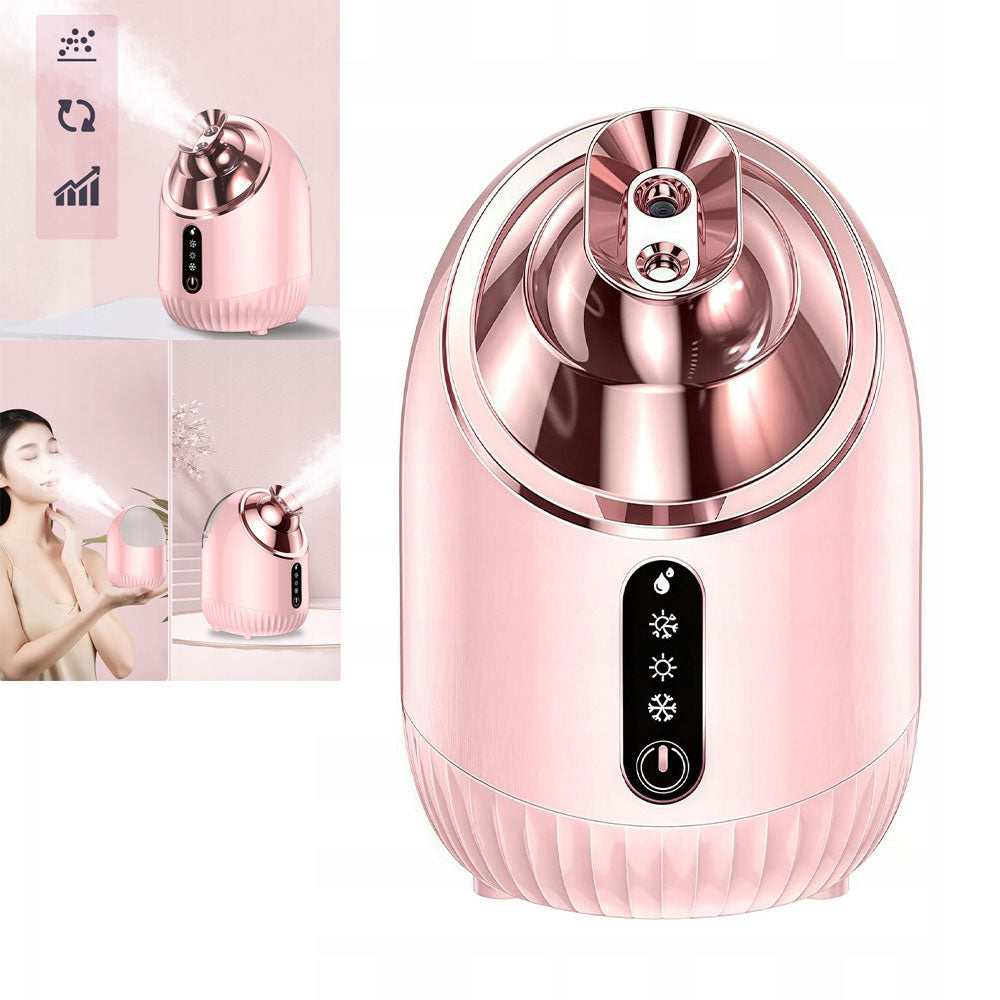 FACIAL HUMIDIFIER SAUNA STEAM MIST WATER SPRAY NANO 3IN1 PINK