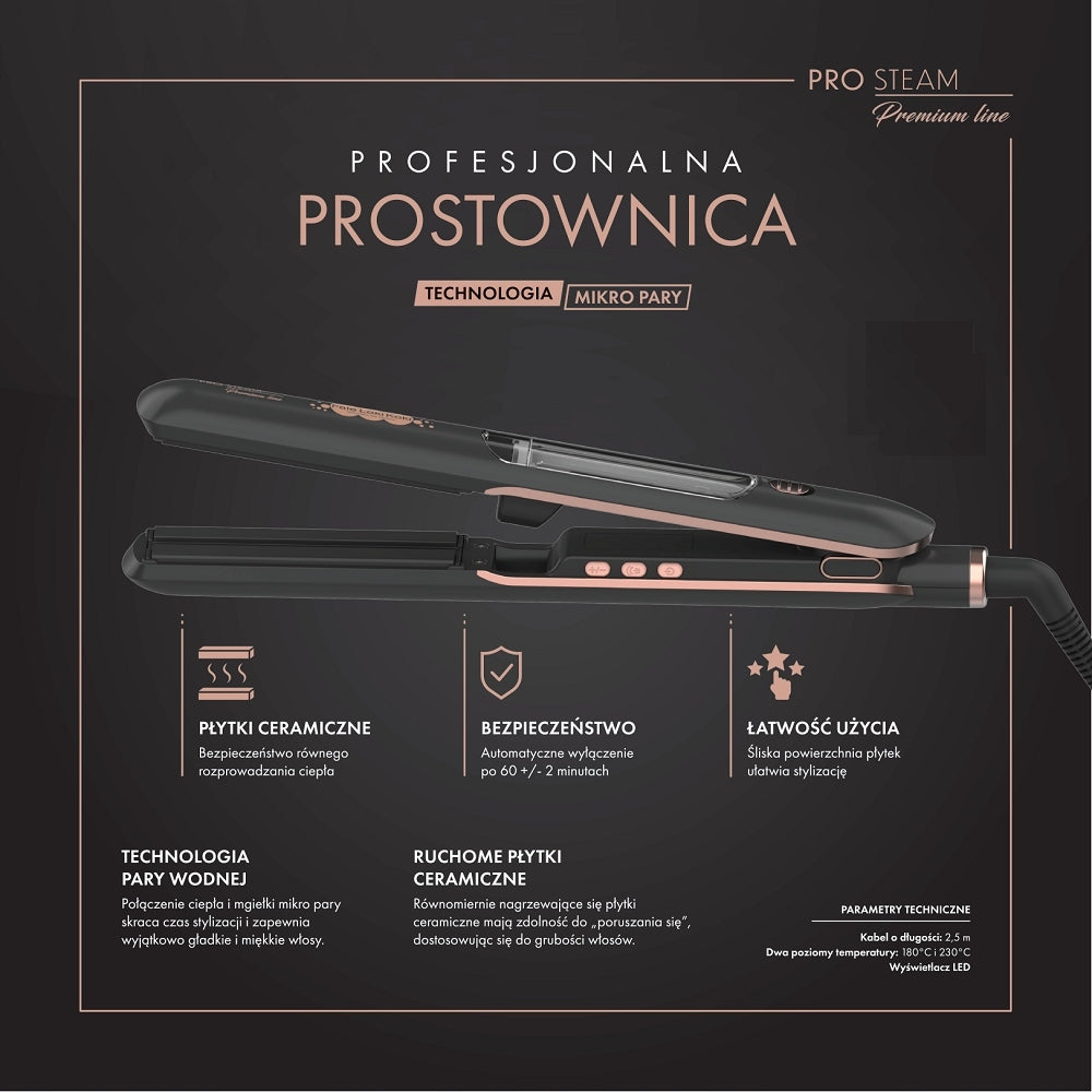 FALE LOKI KOKI PREMIUM LINE STRAIGHTENER FOR STRAIGHT HAIRAM Manufacturer code Pro steam