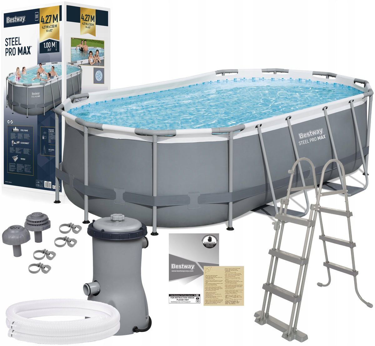 FAMILY GARDEN POOL 427x250x100cm PUMP LADDER BESTWAY 56620