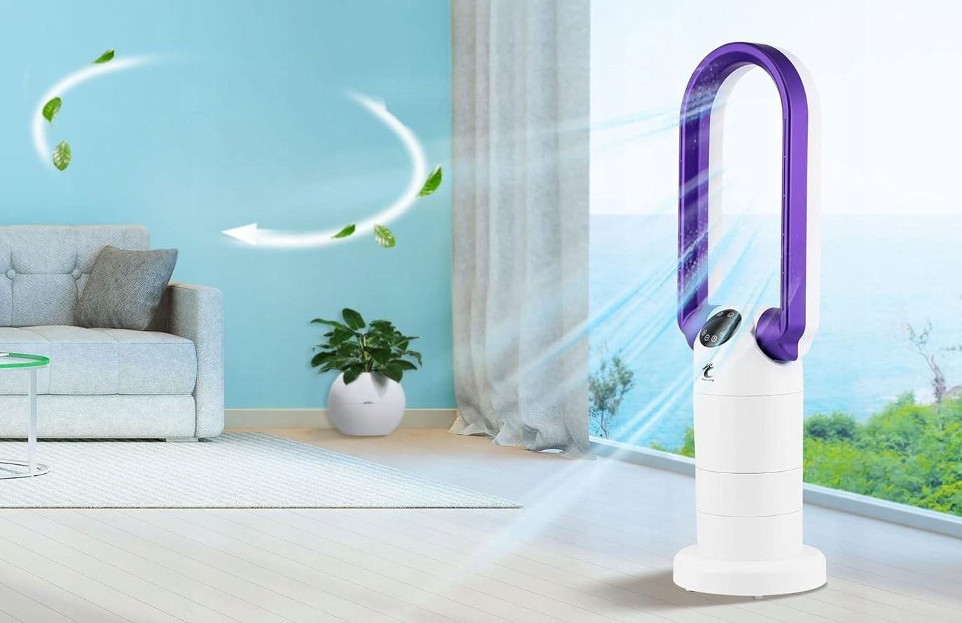 FAN BLADELESS AIR PURIFIER H13 HEPA C53 Functions air purification oscillation tilt angle adjustment timer