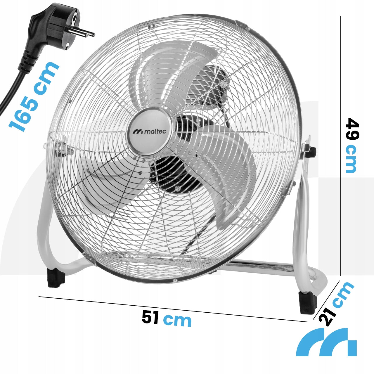 FAN CIRCULATOR METAL FLOOR FAN STRONG LARGE QUIET 45CM 80W Packaging status original