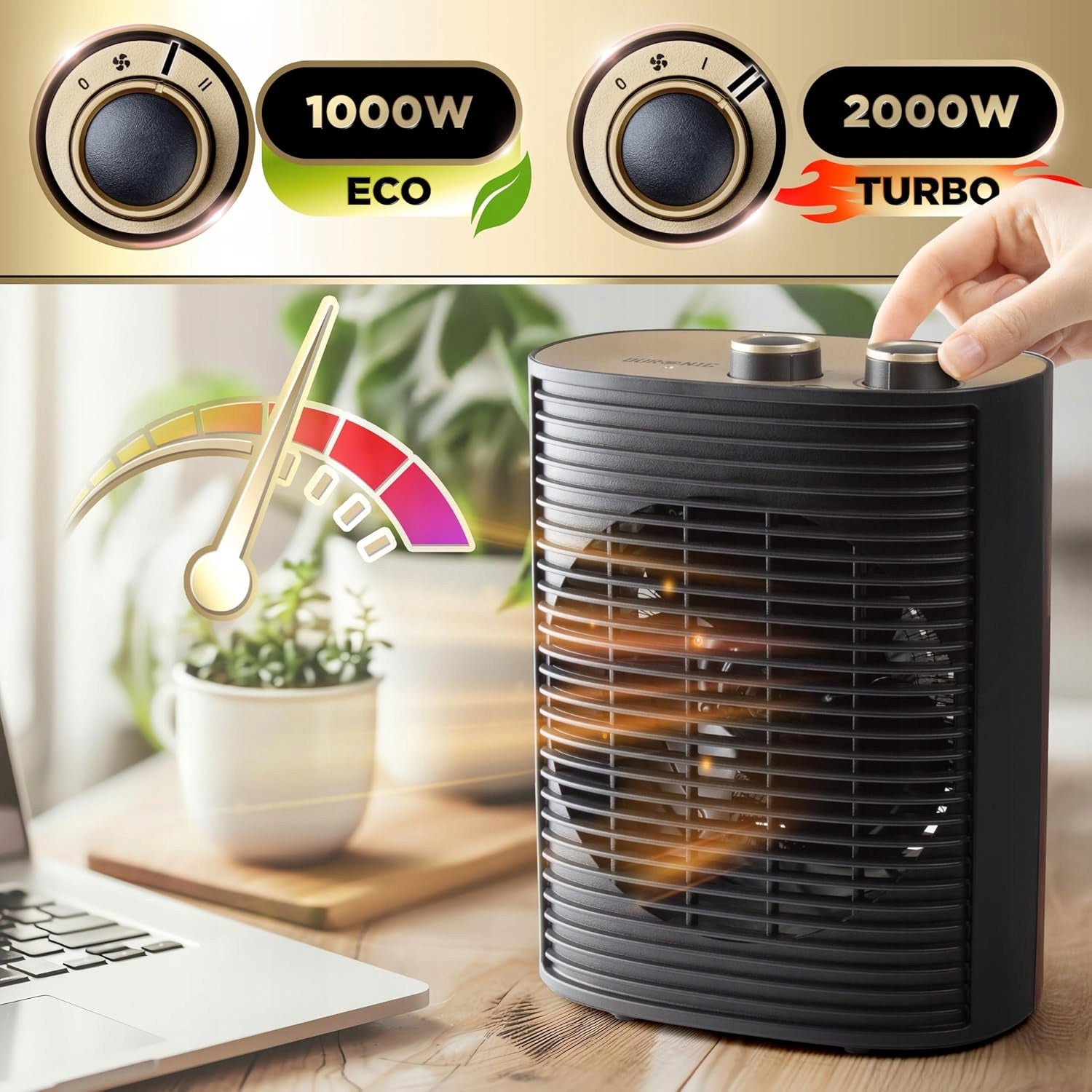 FAN DURONIC HV32 2000W APRON MINI RADIATOR WITH THERMOSTAT Brand Duronic