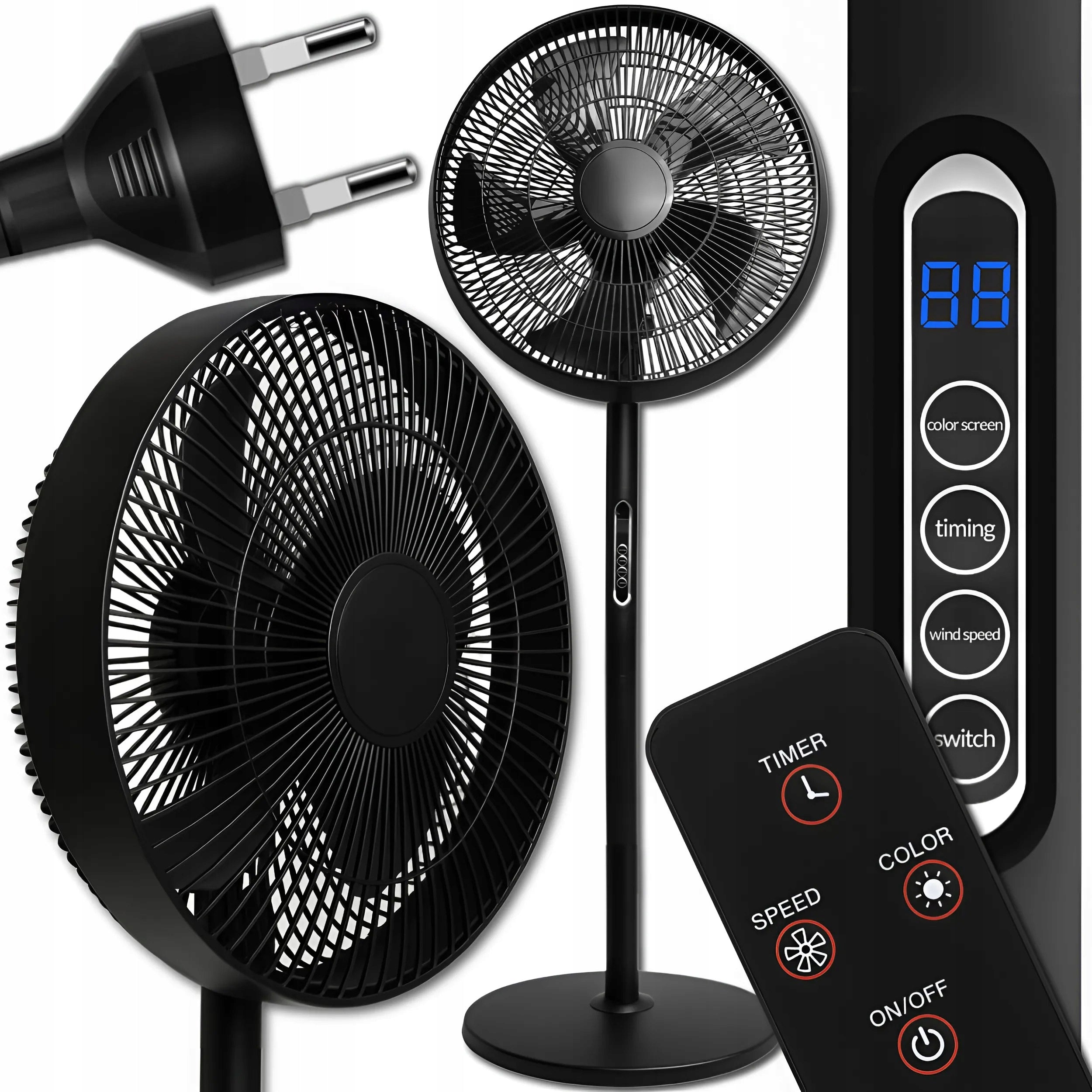 FAN FLOOR FAN STANDING QUIET STRONG 5 BLADES 8 MODES + REMOTE CONTROL Manufacturer code 5907783088117
