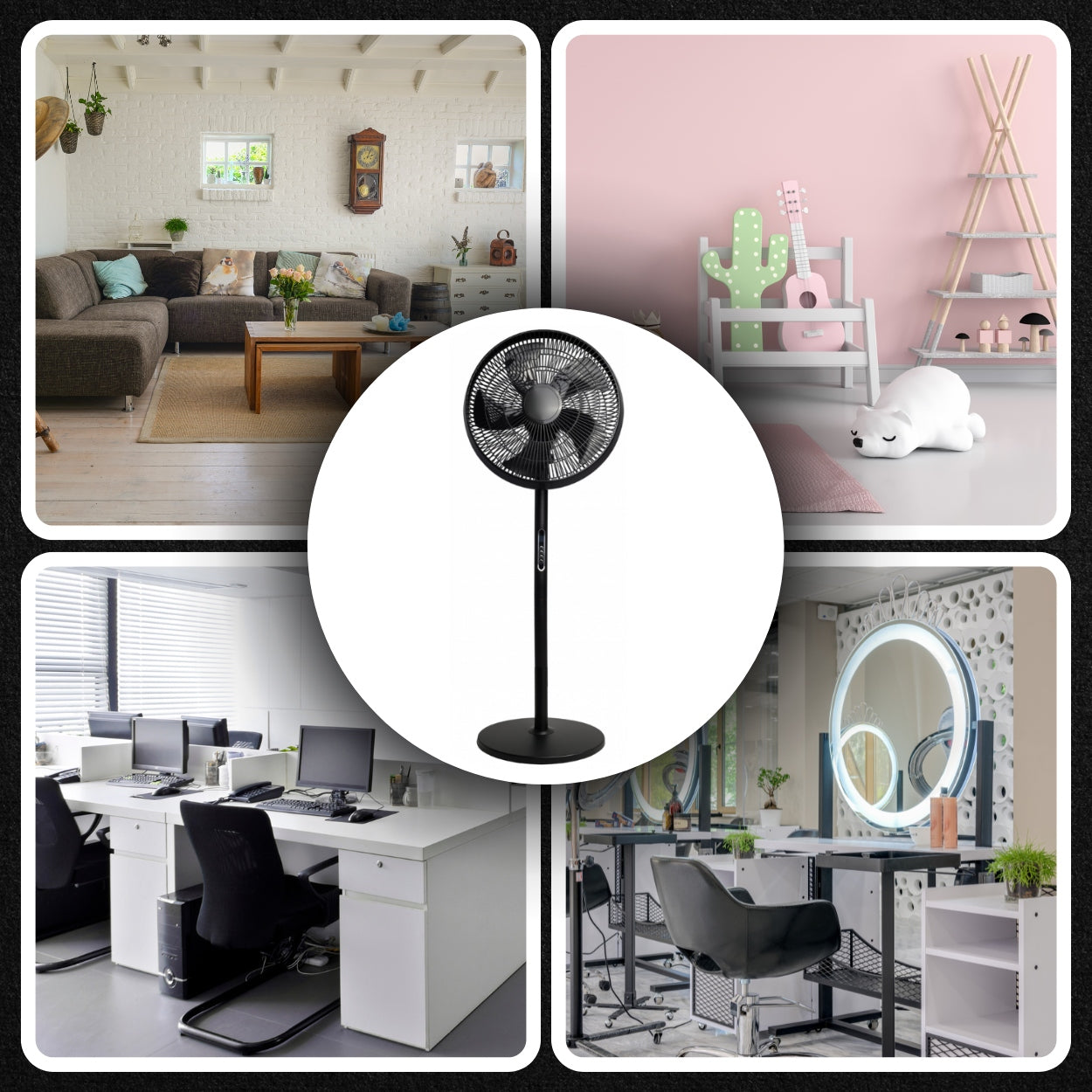 FAN FLOOR FAN STANDING QUIET STRONG 5 BLADES 8 MODES + REMOTE CONTROL Model Fs40