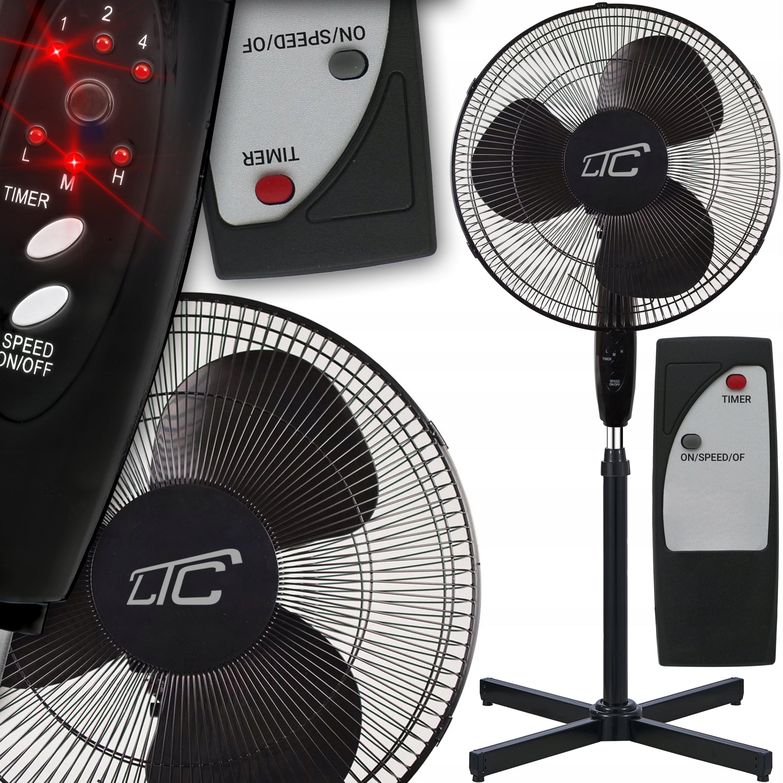 FAN FLOOR STANDING FAN POWERFUL 50W SILENT ROTATING REMOTE CONTROL / 2026R