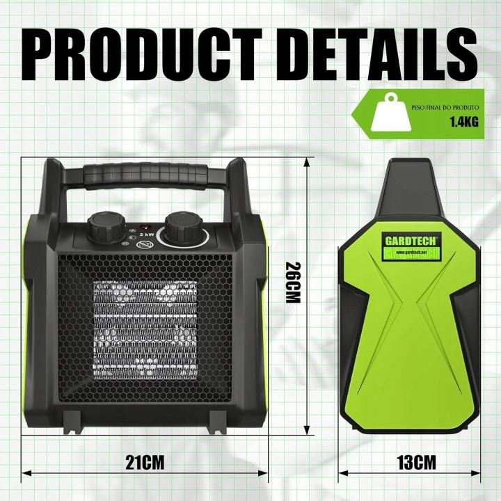 FAN HEATER 2000W FARELKA HEATER BUILDING HEATER GARDTECH Manufacturer code 65985625