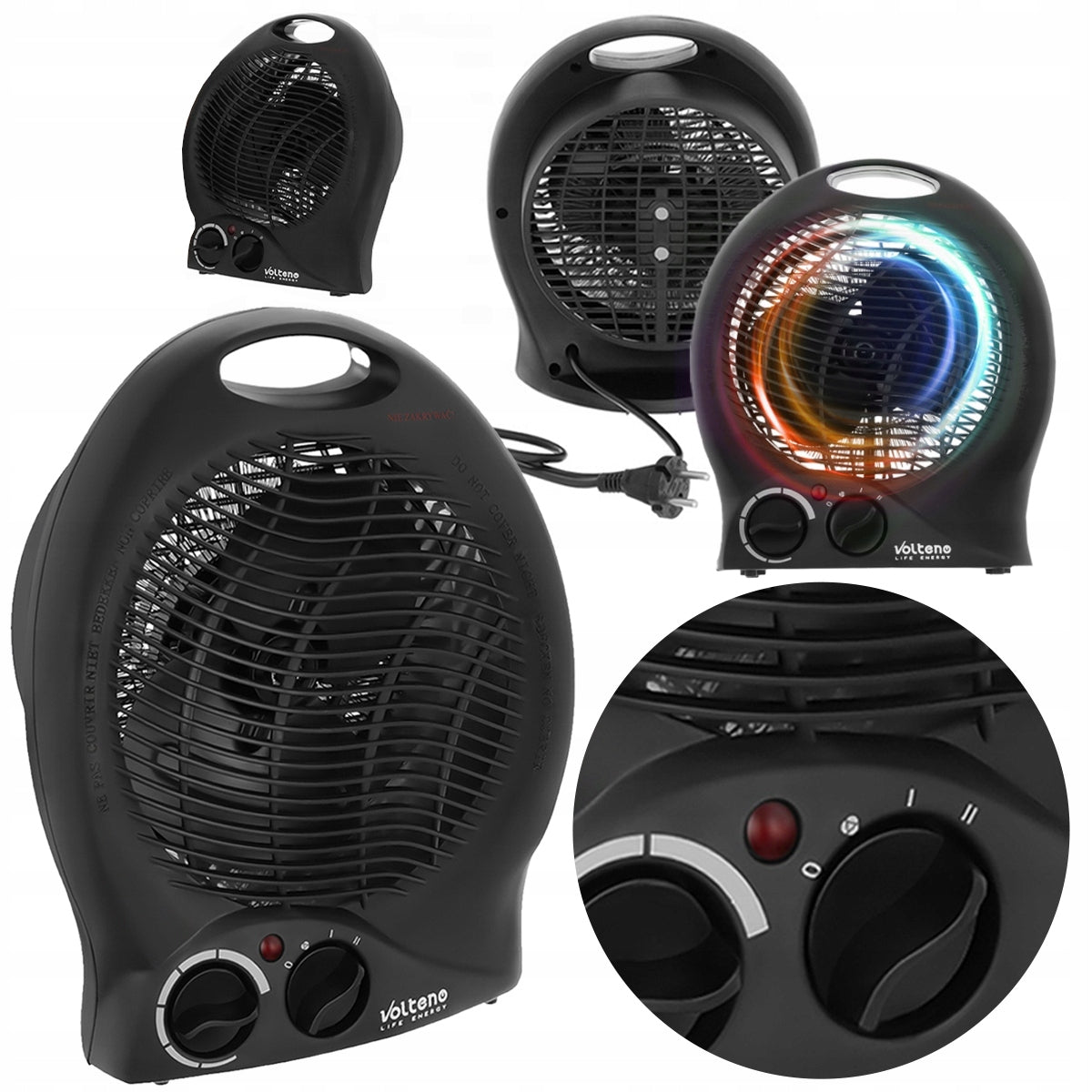 FAN HEATER APRON ELECTRIC HEATER 2000W 3 LEVELS WITH THERMOSTAT