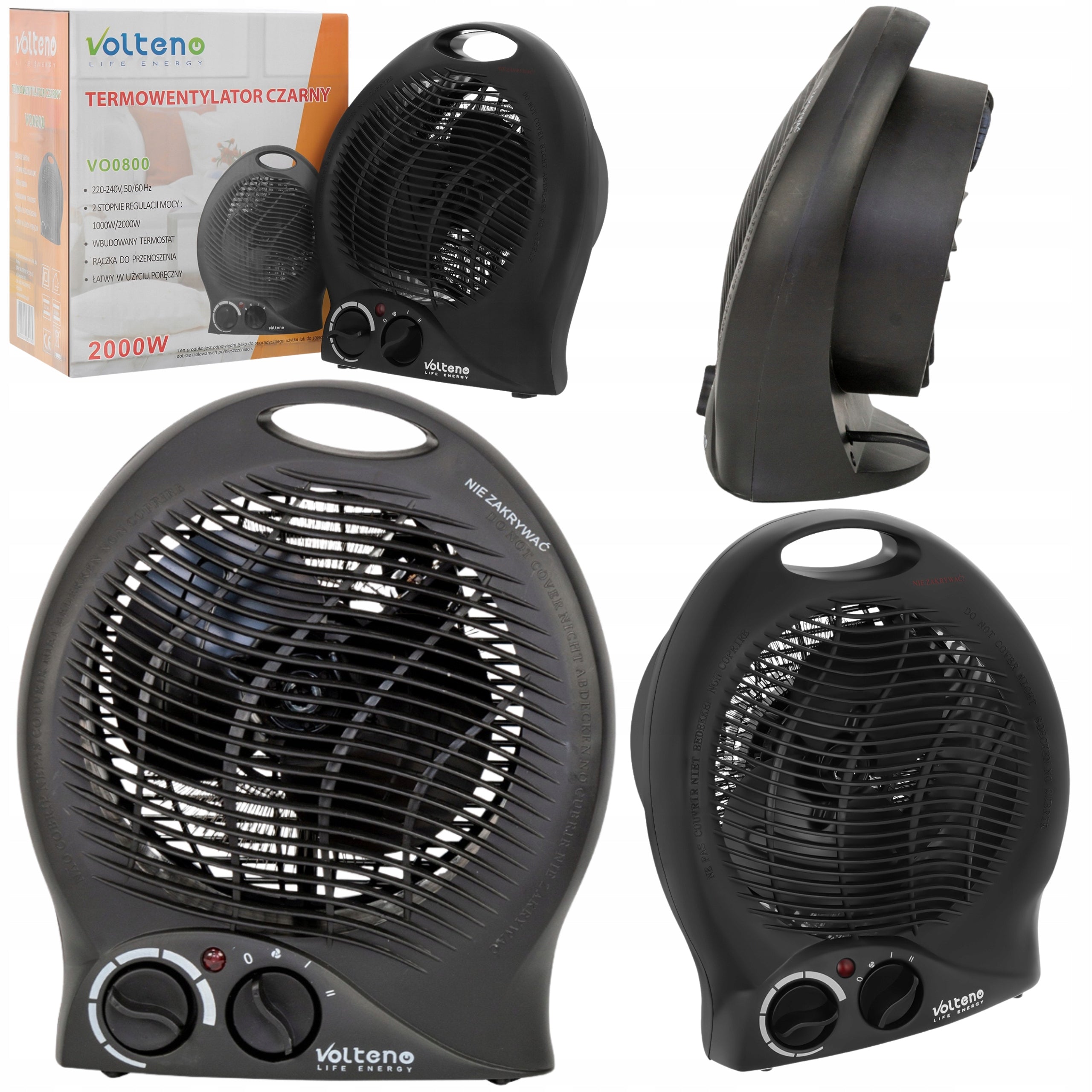 FAN HEATER APRON ELECTRIC HEATER 2000W PORTABLE WITH THERMOSTAT