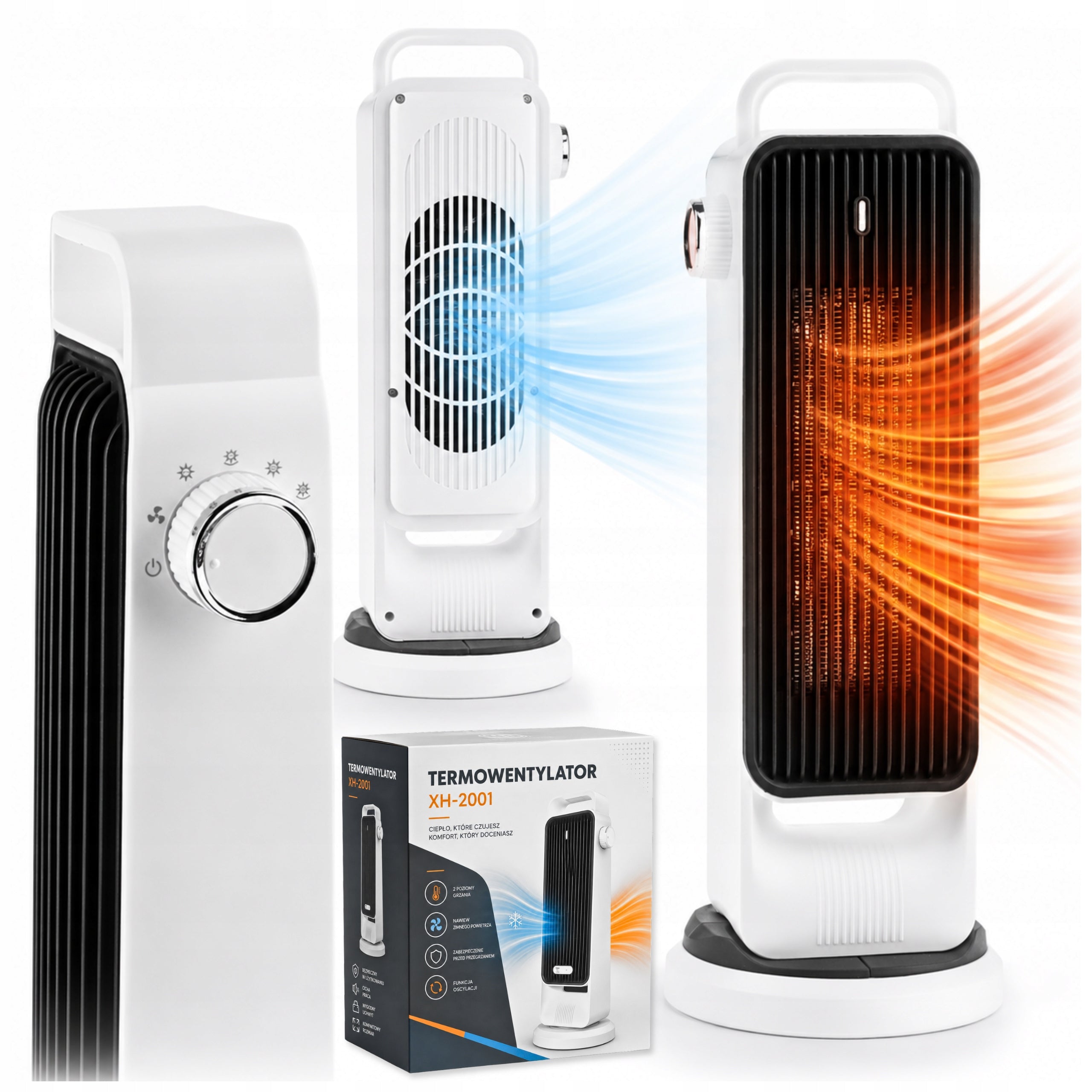 FAN HEATER APRON QUIET CERAMIC 2000W HEATER 3 MODES HEATER