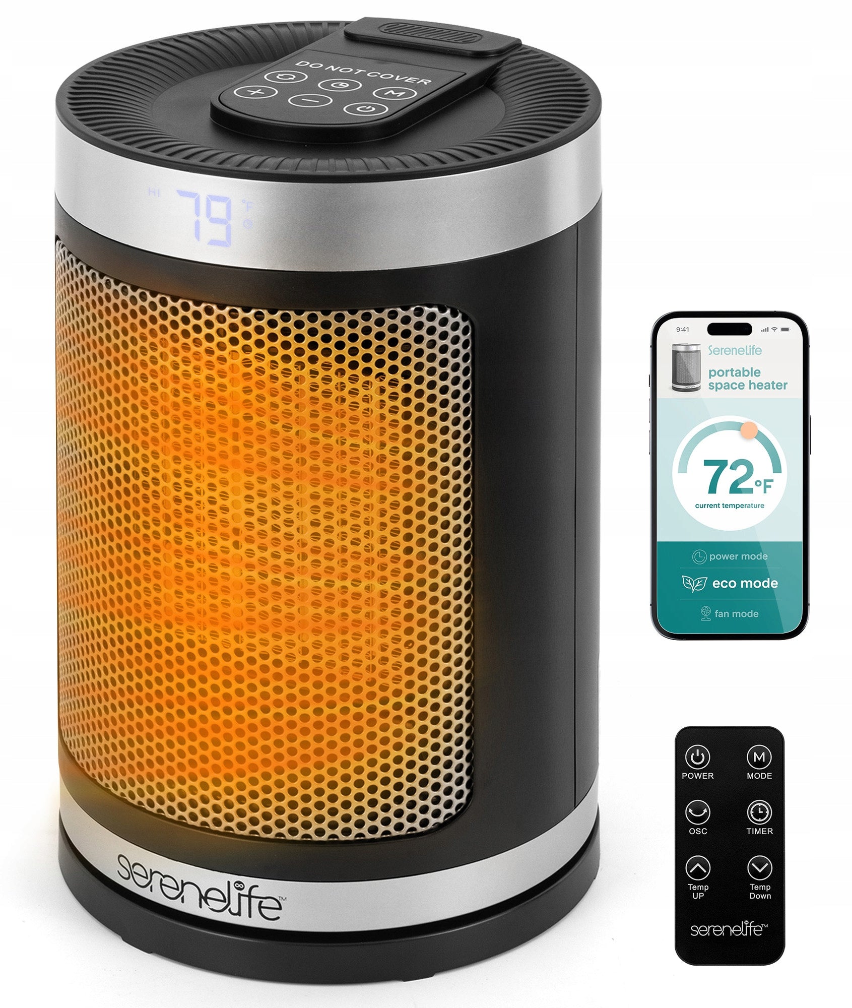 FAN HEATER CERAMIC ELECTRIC HEATER 1500W SERENELIFE