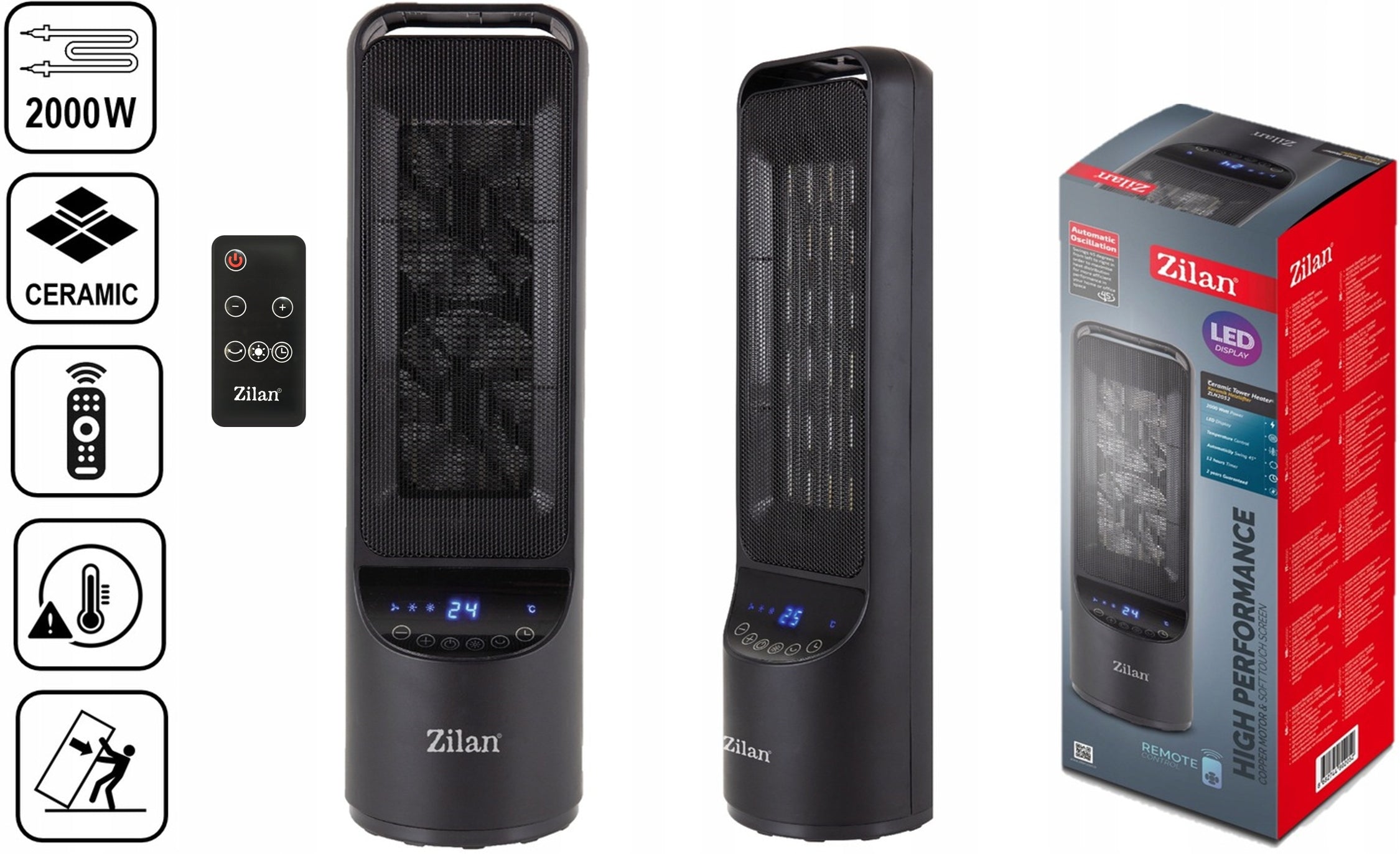 FAN HEATER ELECTRIC CERAMIC HEATER 2000W Brand Zilan