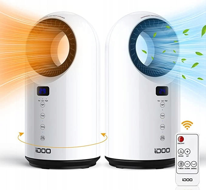 FAN HEATER ELECTRIC HEATER 1500W IDOO ROTARY REMOTE CONTROL TIME Brand no brand