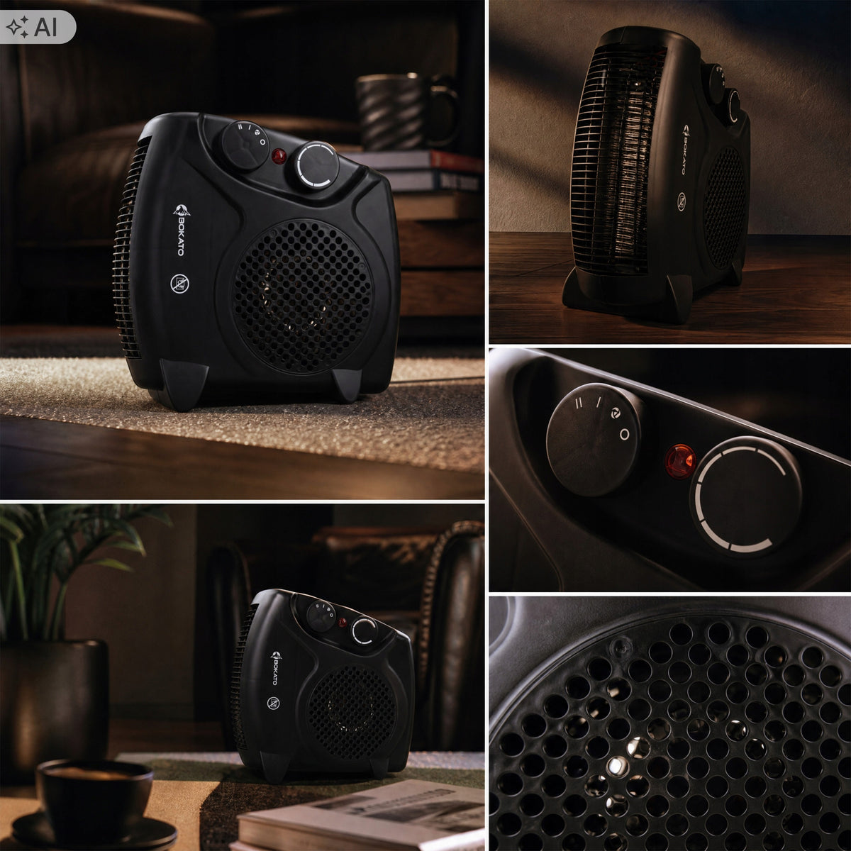 FAN HEATER ELECTRIC HEATER 2000W APRON WITH THERMOSTAT 3 LEVELS Manufacturer code GRZ939