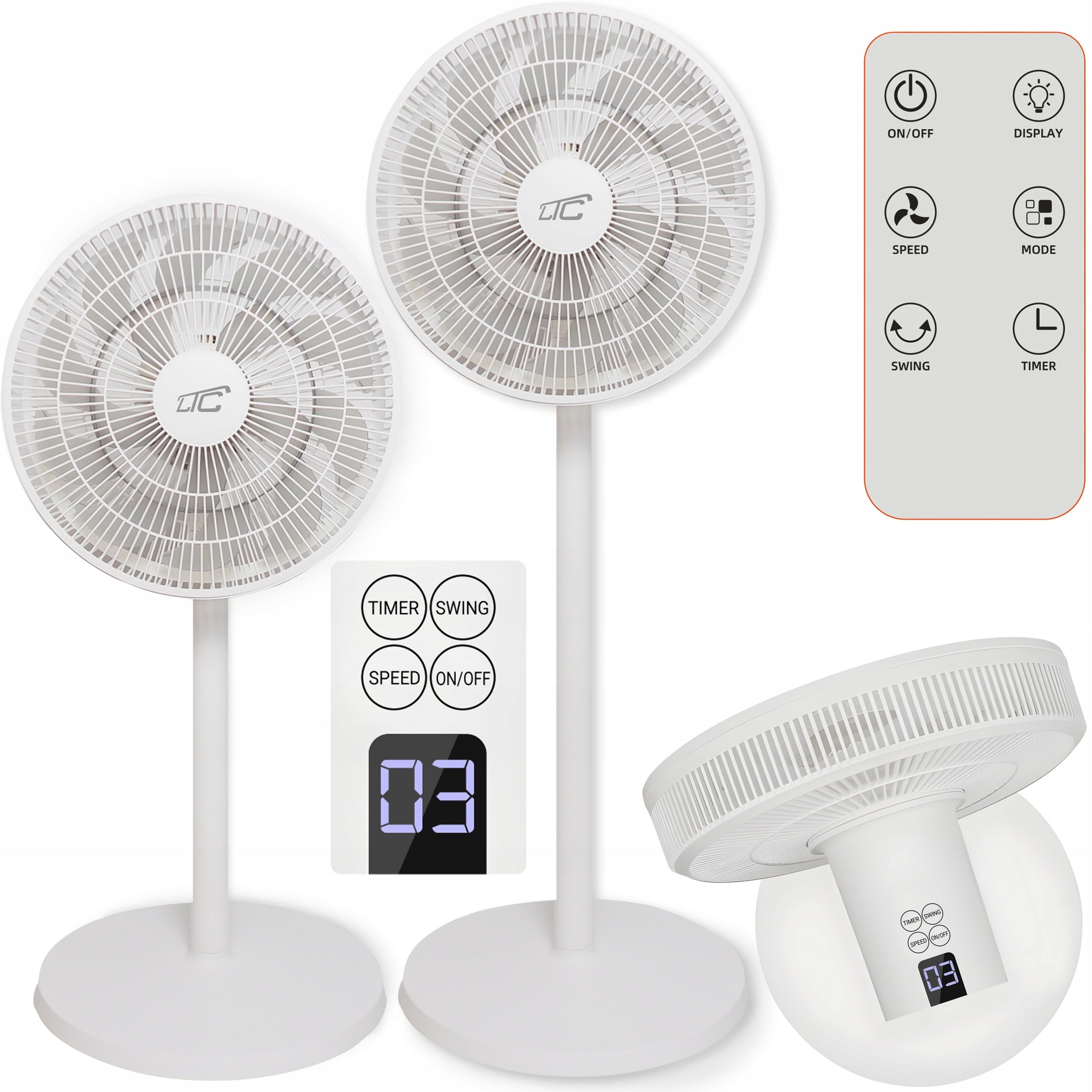 FAN STANDING FLOOR FAN STRONG XXL QUIET 27db 15 BLADES REMOTE CONTROL