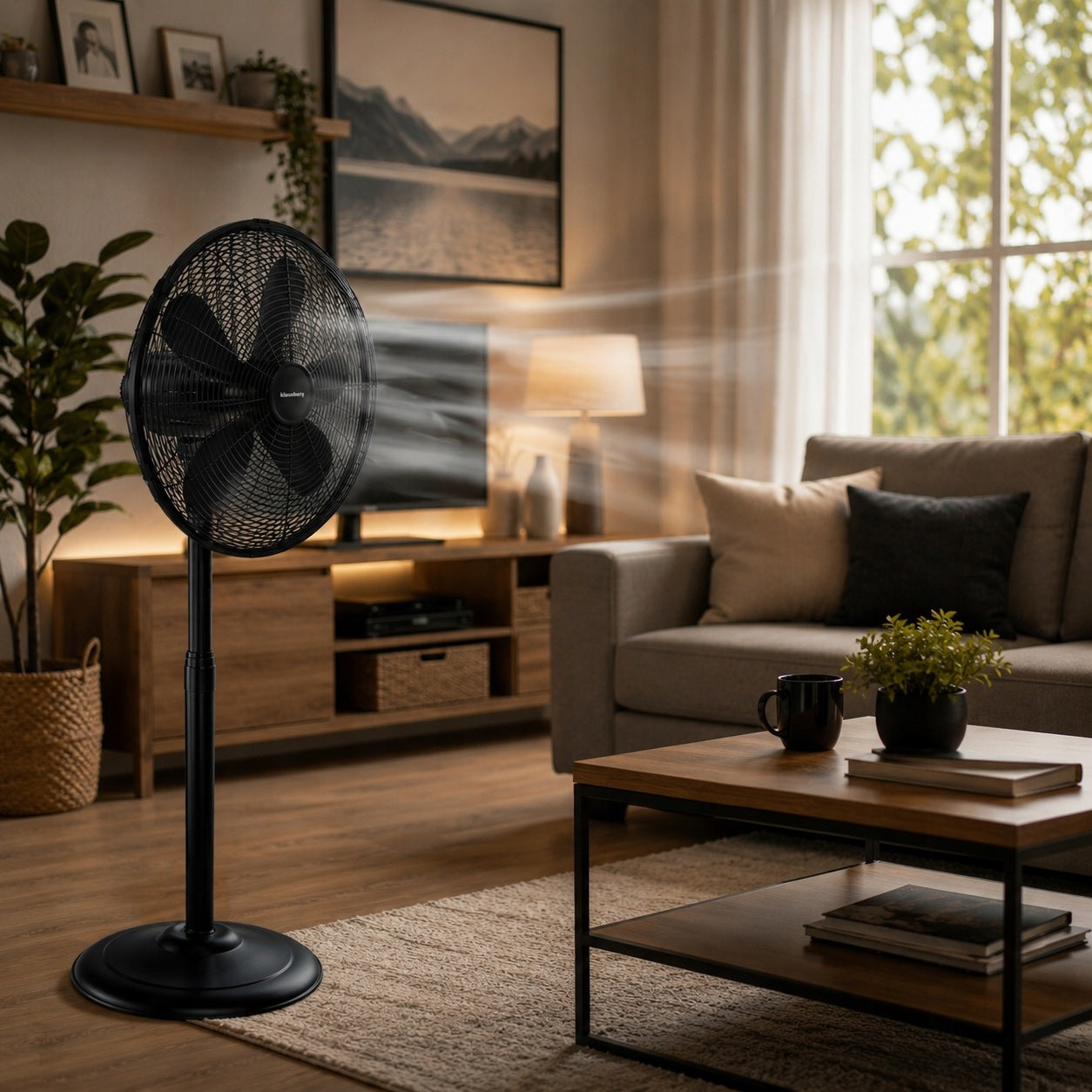 FAN STANDING WINDMILL 4 BLADES 50W HIGH QUIET STRONG METAL 125cm Packaging status original