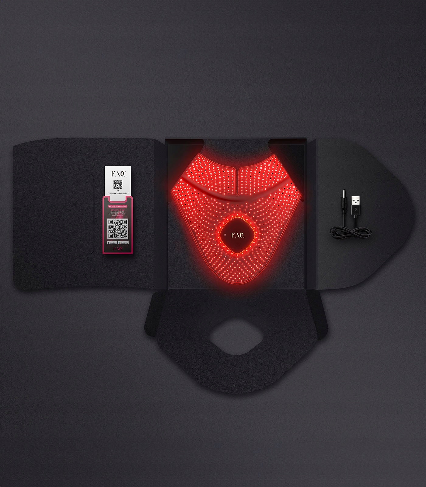 FAQ 211 LED Mask for Neck and Neckline 7 Colors + NIR Wrinkles Phototherapy Manufacturer code B0D849NFVJ