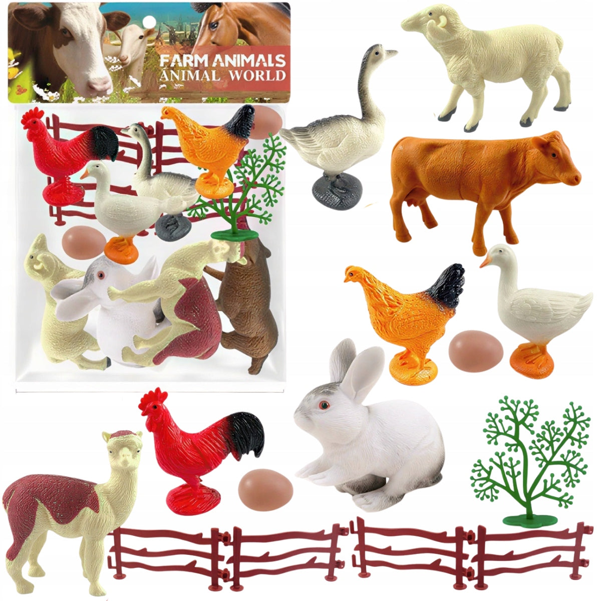 FARM FIGURINES ANIMALS FUDGE BUNNY CHICKEN SET